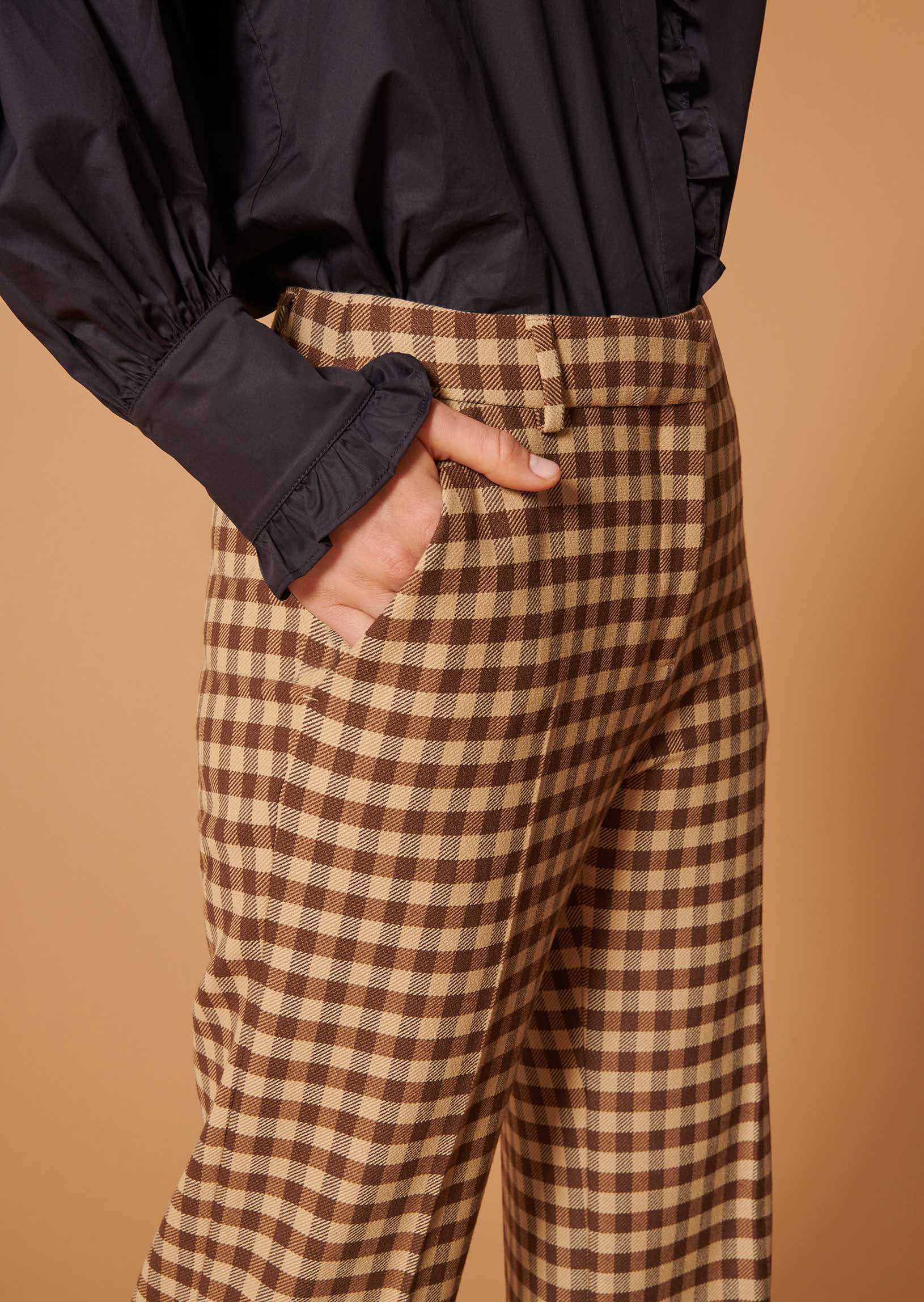 Pantalon Phil beige à carreaux Faume - seconde main