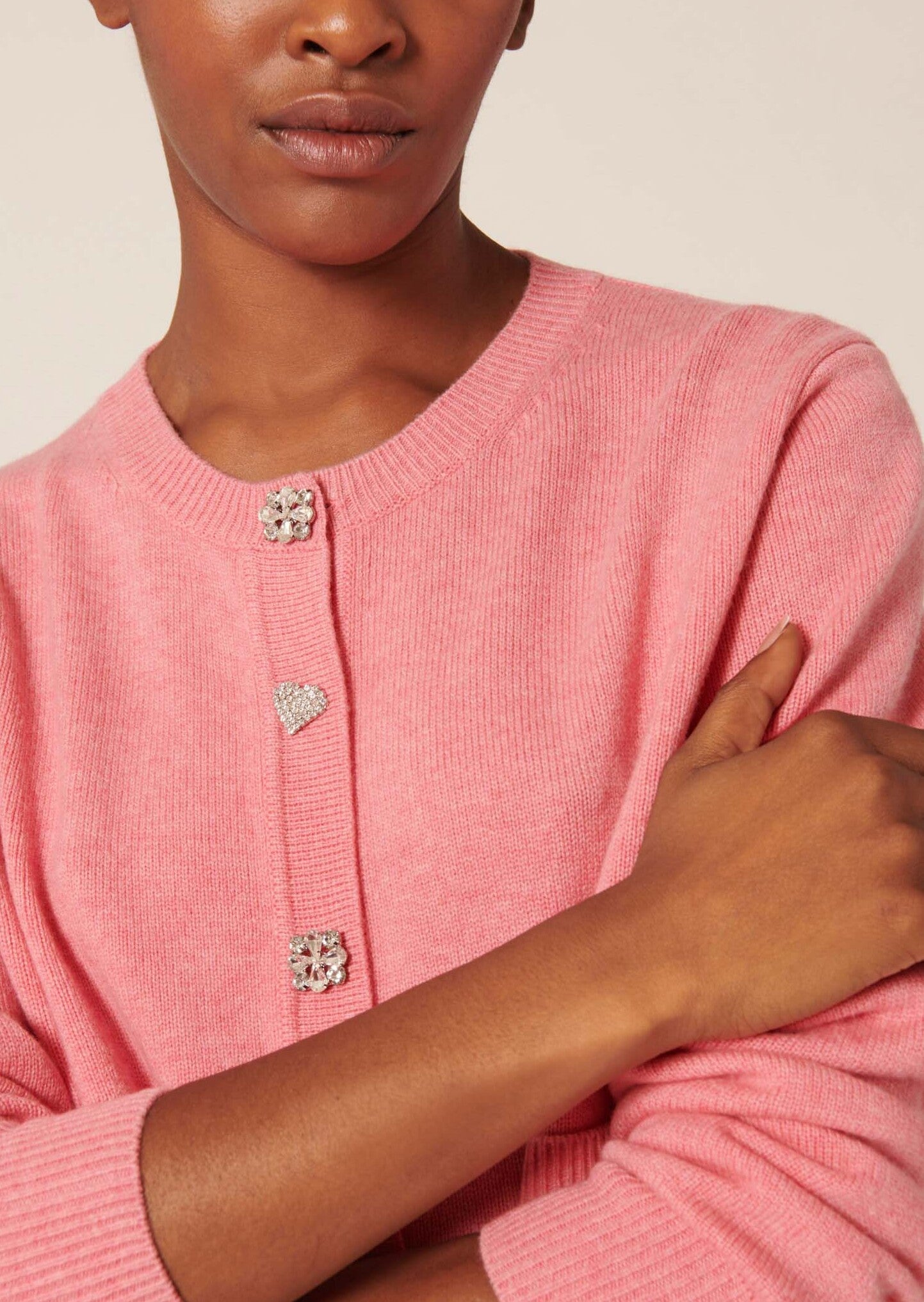 Gilet Gyslain rose en laine merinos Faume - seconde main