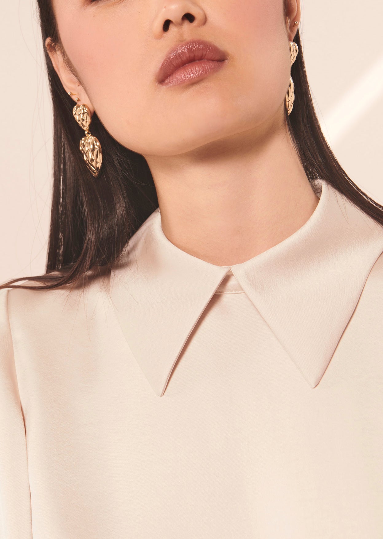 Top Tianna écru en satin fluide Faume - seconde main