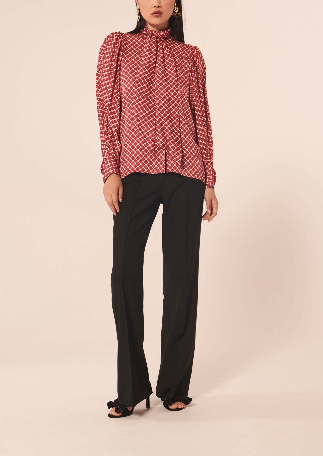 Chemise Candy rouge imprimé fleuri en satin Faume - seconde main