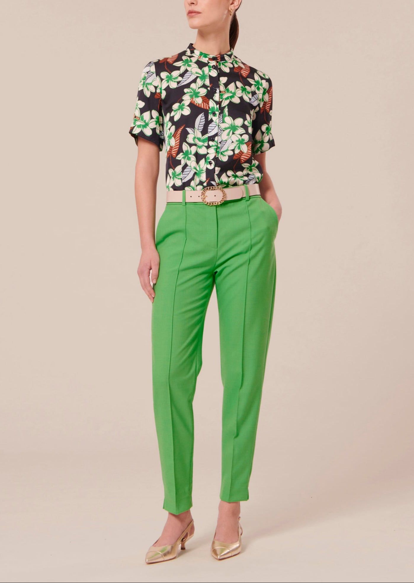 Pantalon Pascal vert en laine froide Faume - seconde main