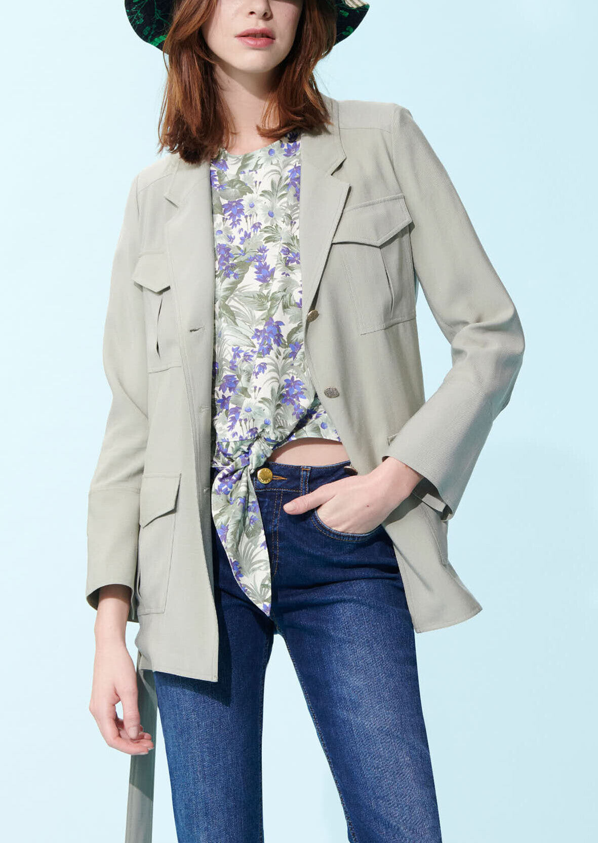 Saharienne Vivi vert pâle fluide en viscose Faume - seconde main