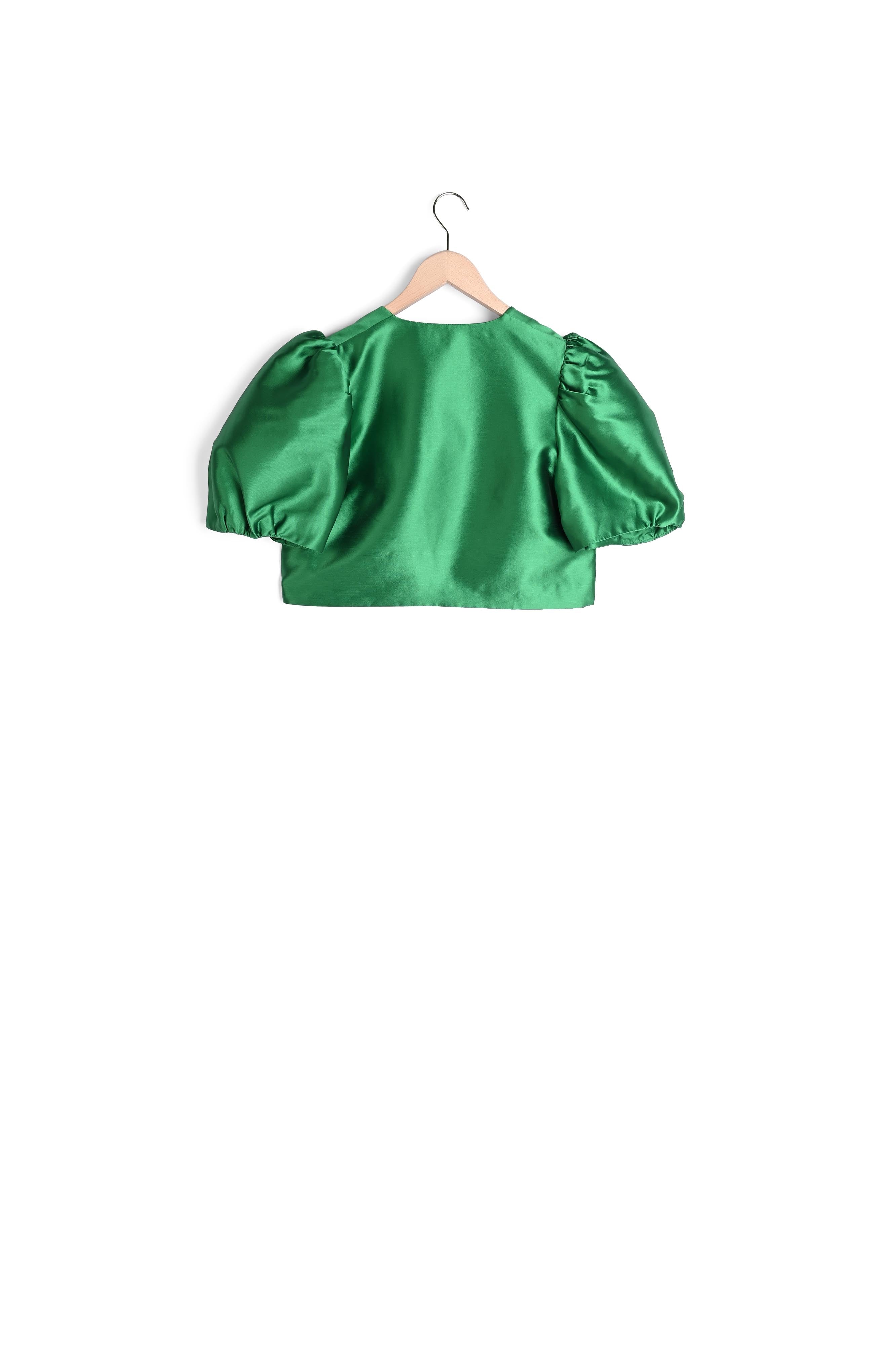 Veste Valentine verte en satin Faume - seconde main