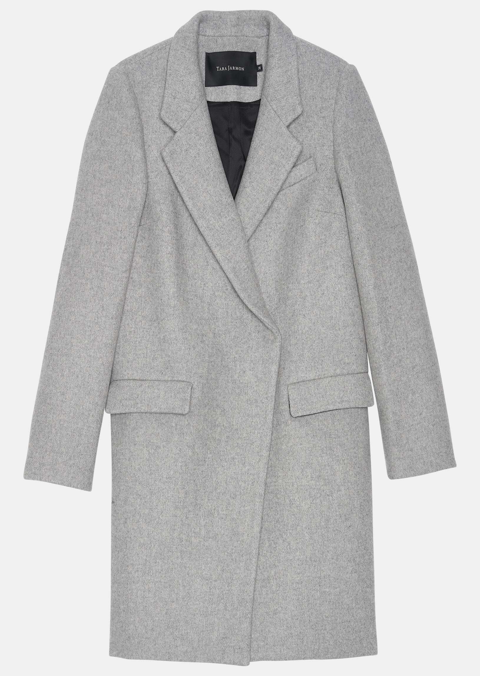 Manteau gris clair en laine double face Faume - seconde main
