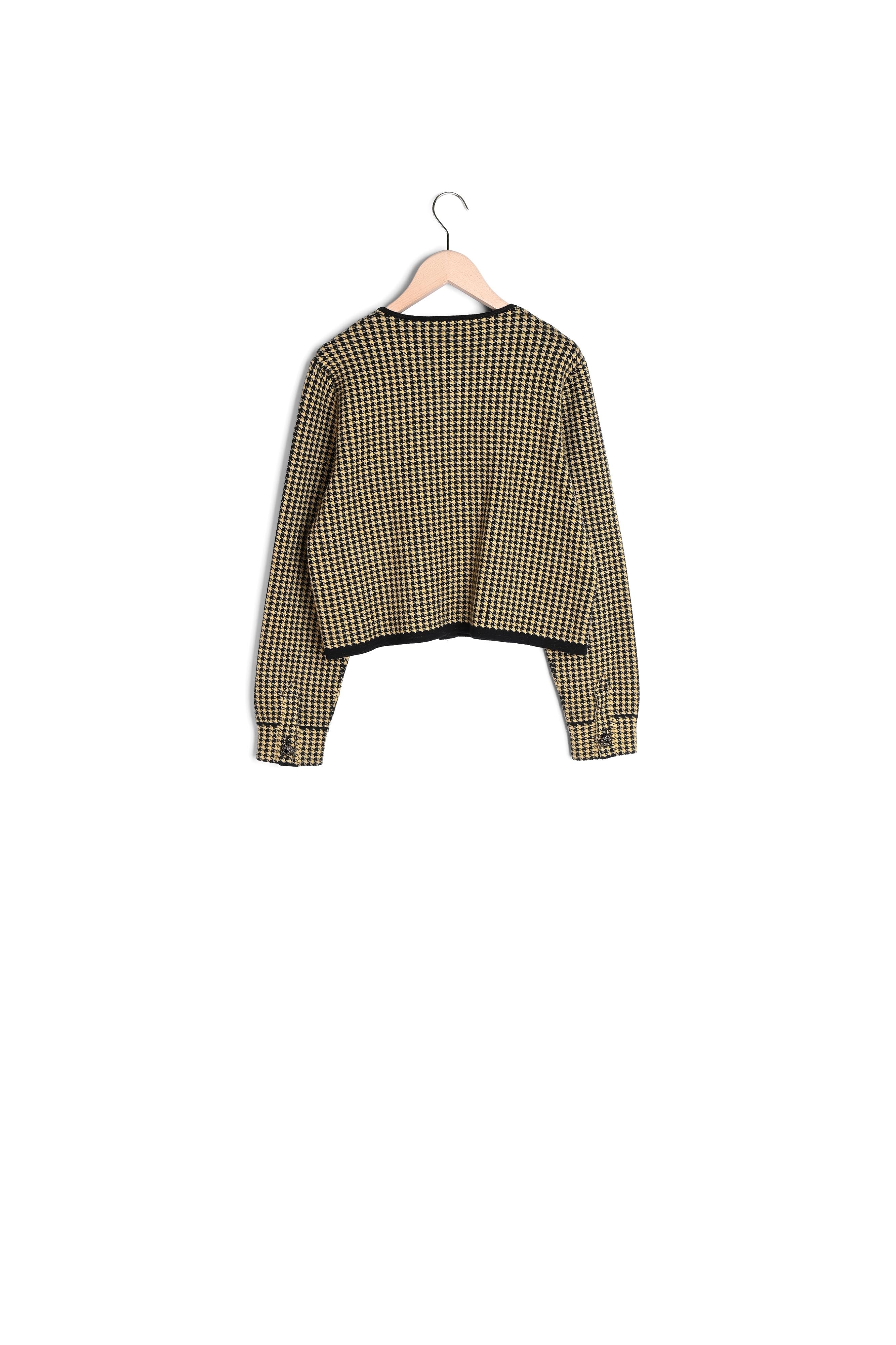 Gilet Guest motif pied de coq noir et doré Faume - seconde main