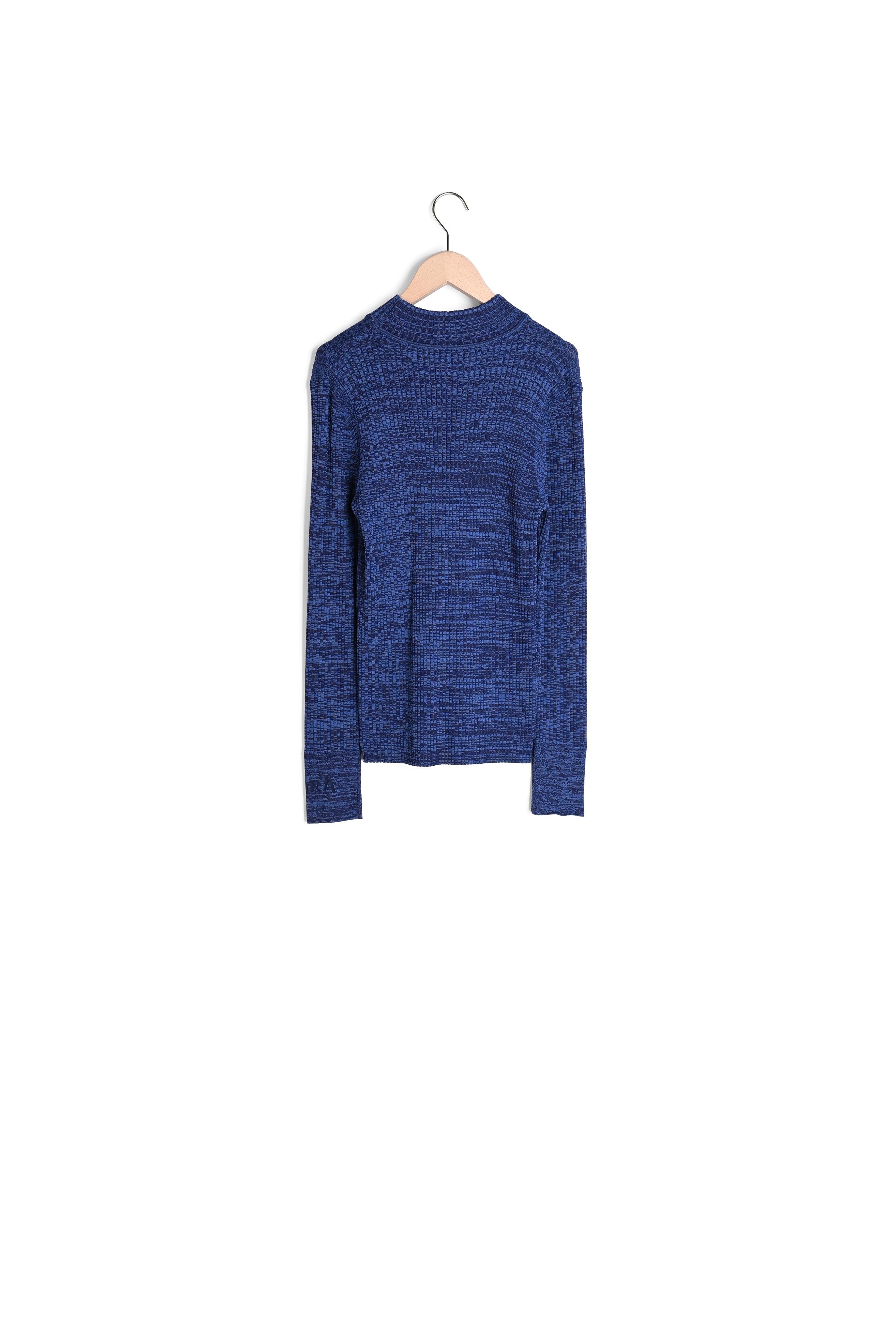 Pull Prudie bleu chiné côtelé Faume - seconde main