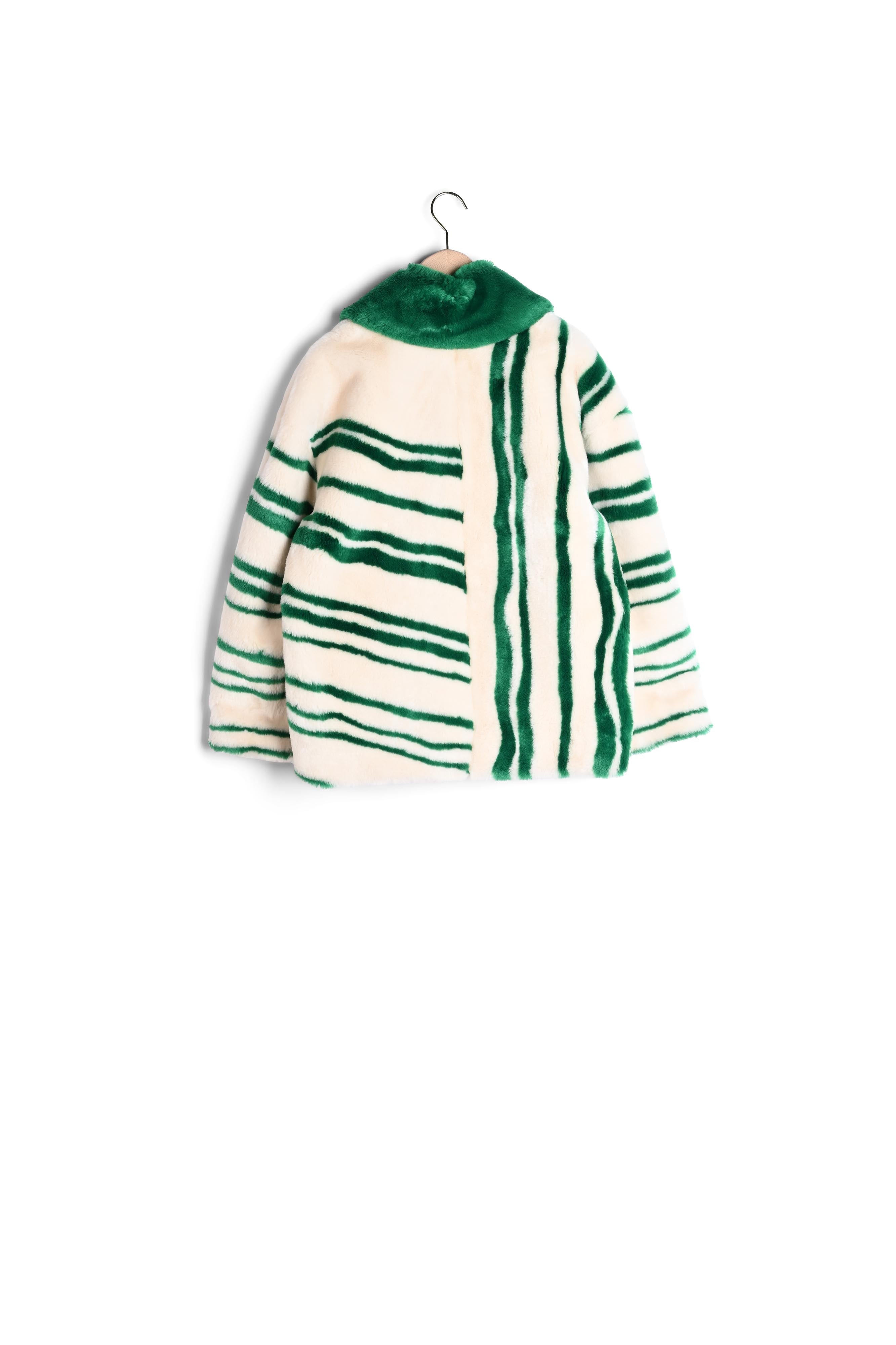 Manteau Matt écru à rayures en fausse fourrure Faume - seconde main