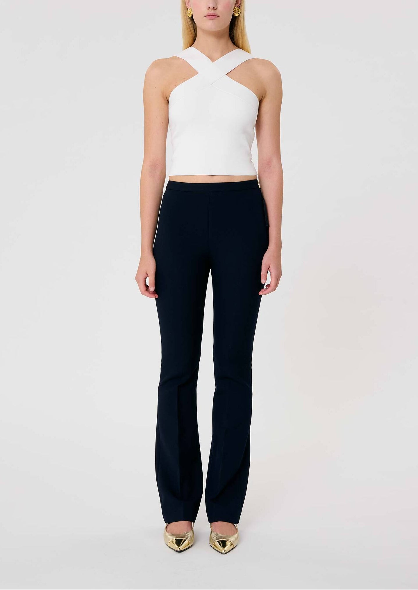 Pantalon bleu nuit en toile double Peyton Faume - seconde main