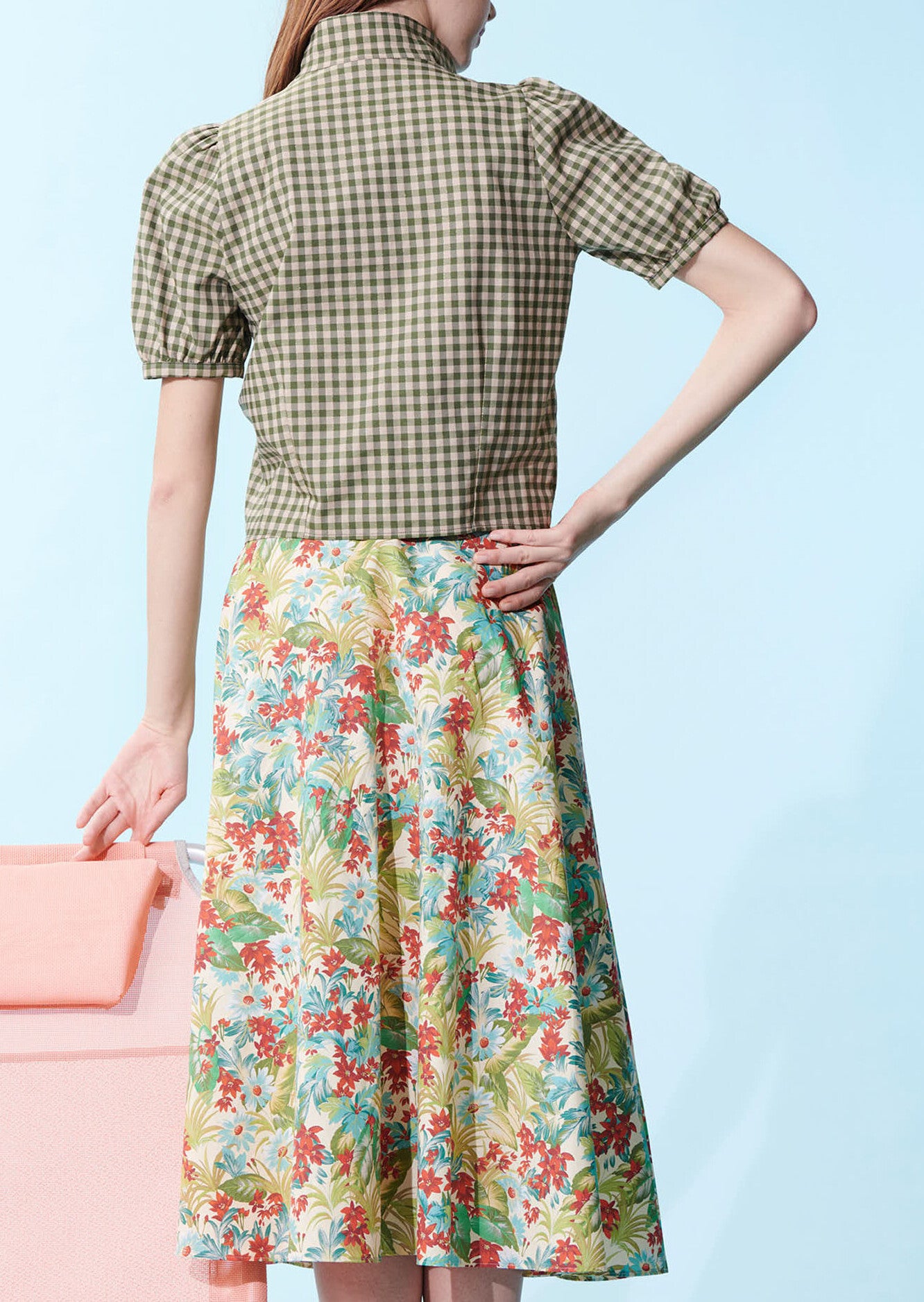 Top Toma en vichy de coton vert kaki Faume - seconde main