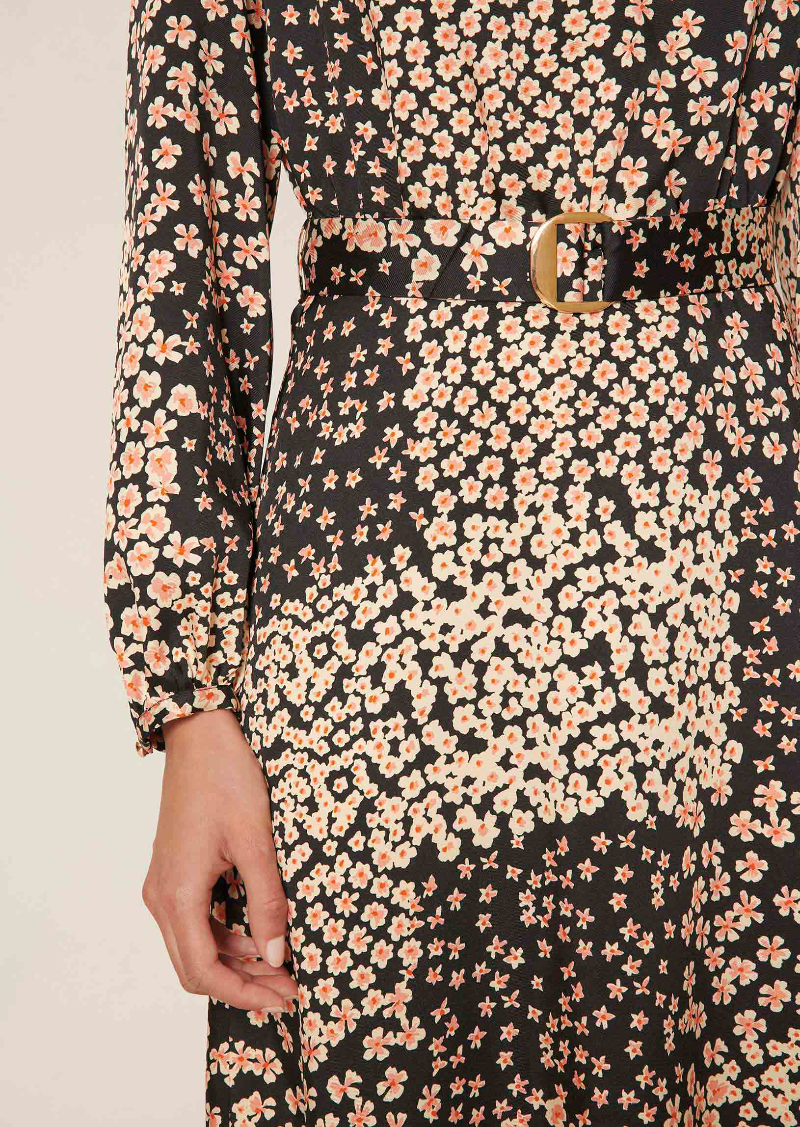 Robe Rillyta noire imprimé petites fleurs Faume - seconde main