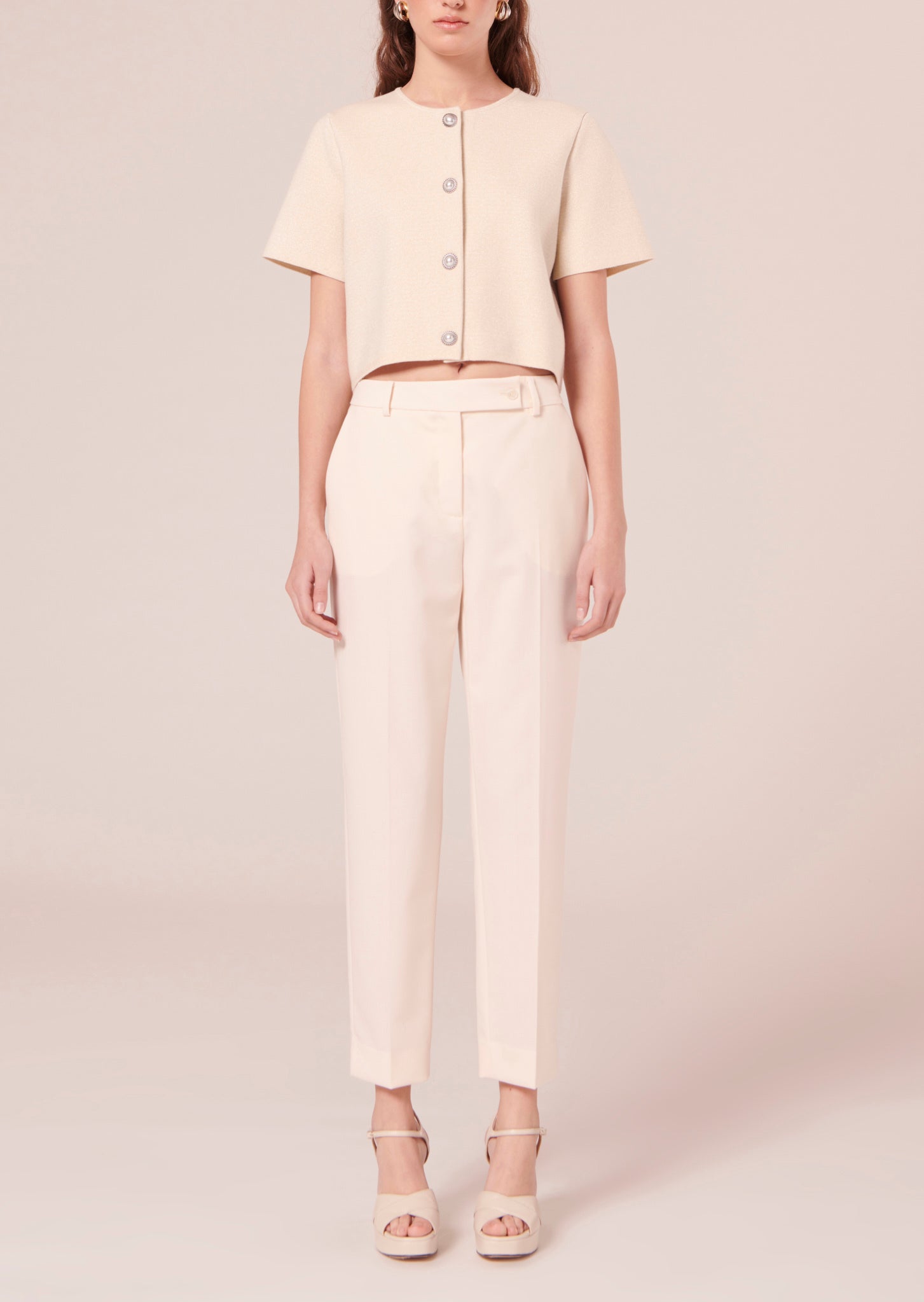 Gilet Glitter doré en maille compacte et lurex Faume - seconde main