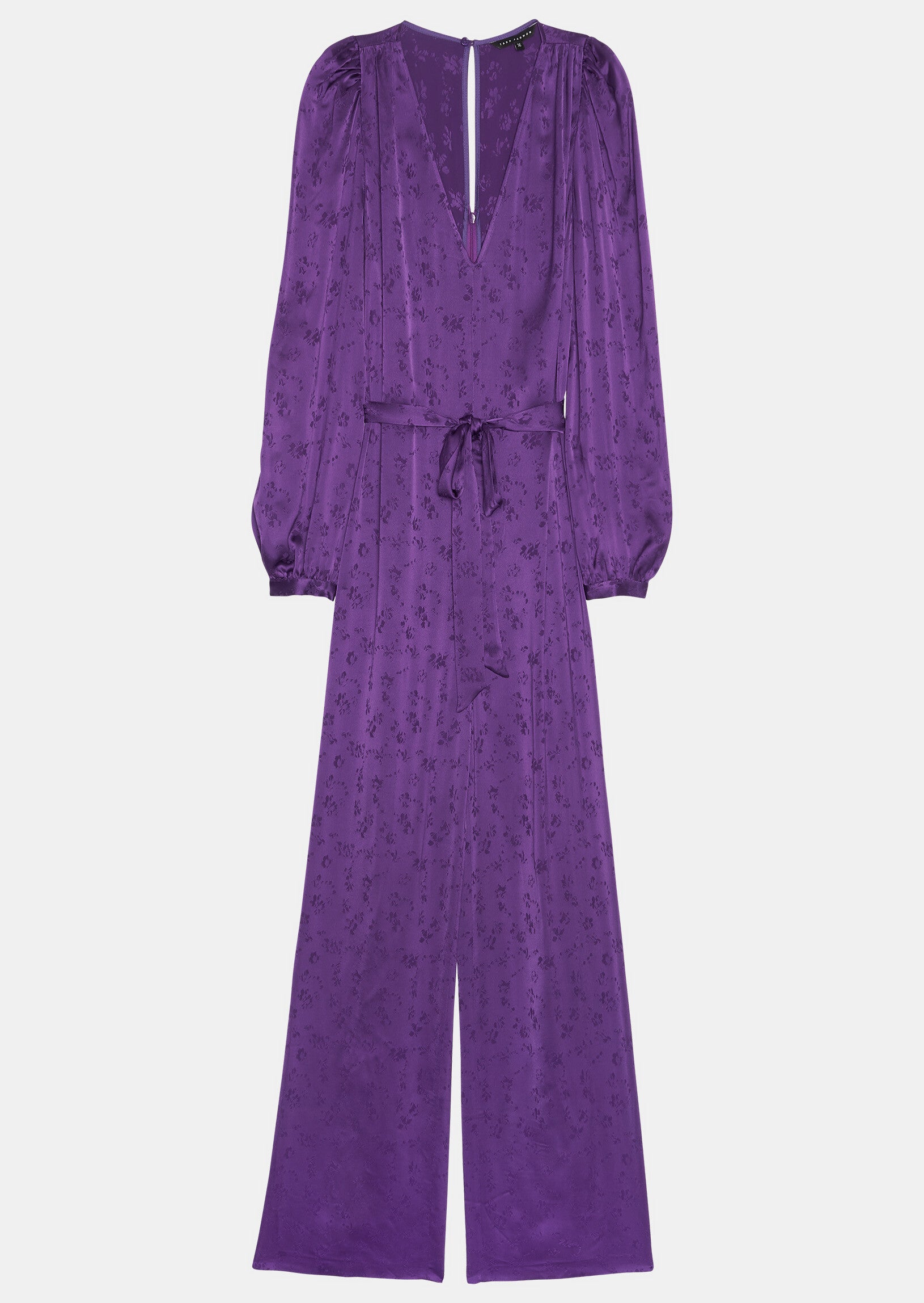 Combinaison Peffie violette en jacquard viscose petites fleurs Faume - seconde main