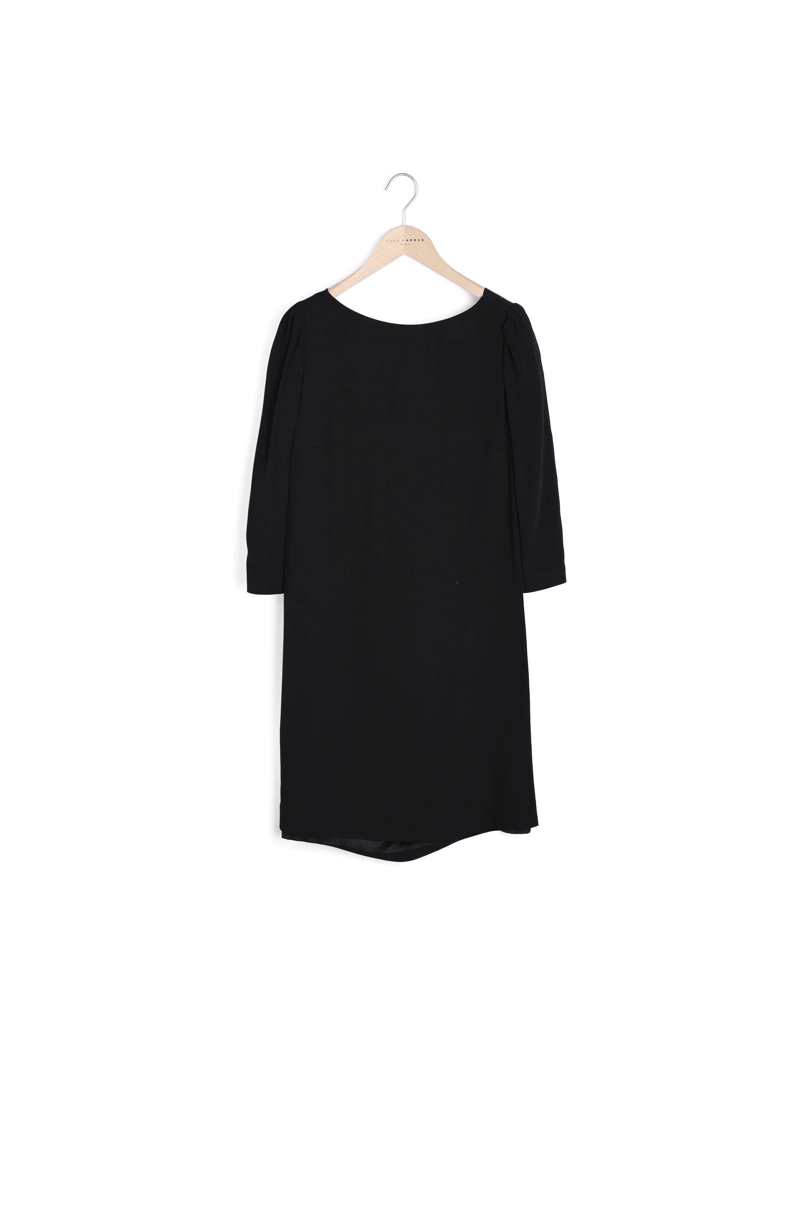 Robe noire dos nu Rocca en crêpe envers satin Faume - seconde main