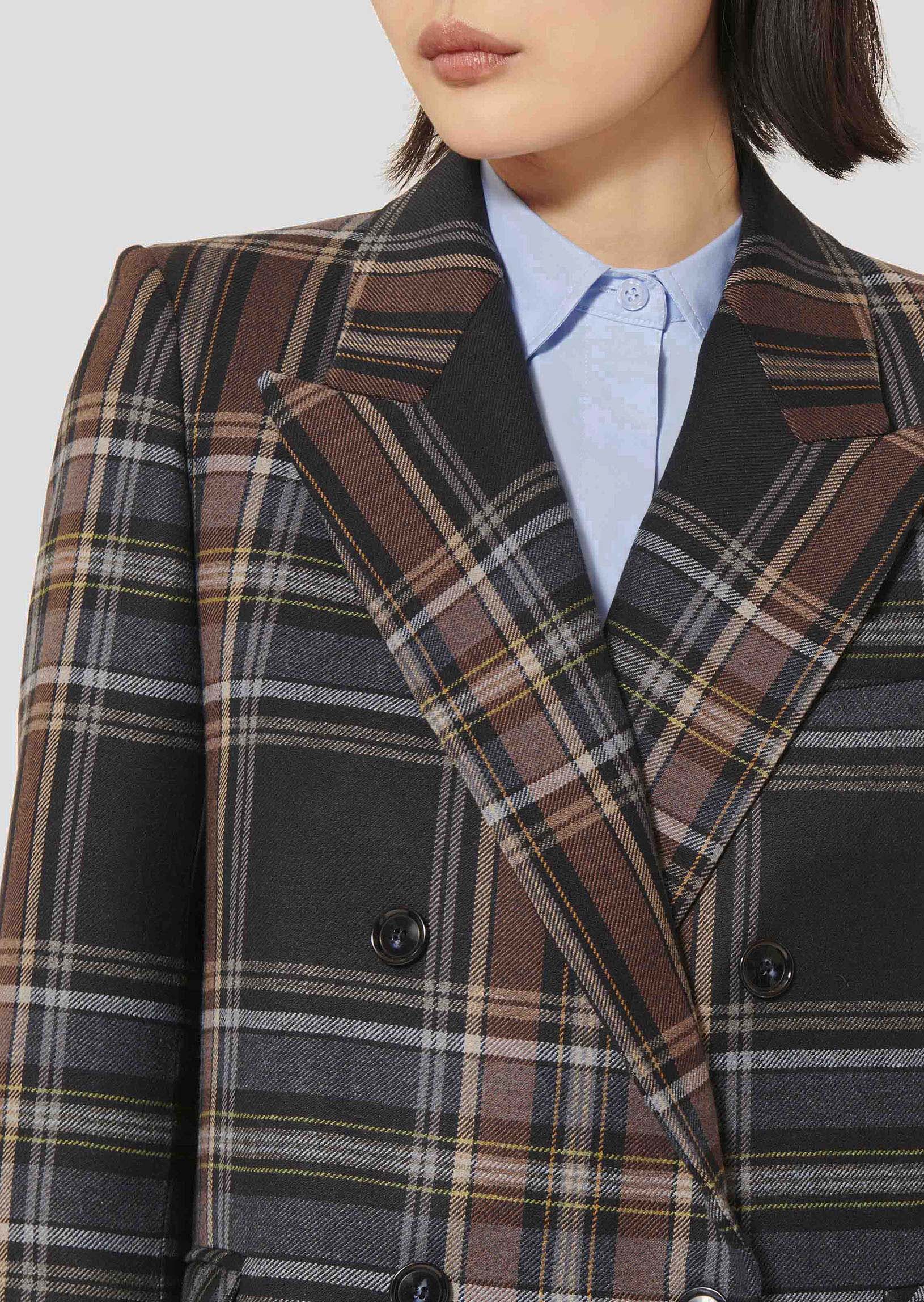 Veste bleu nuit en tartan Valson Faume - seconde main