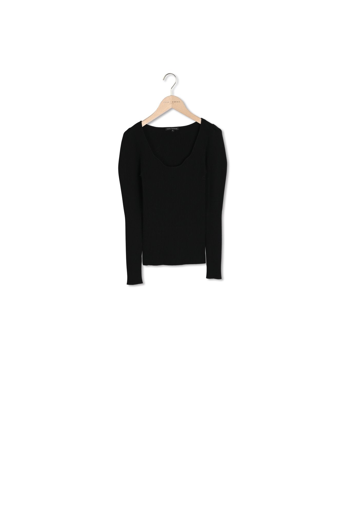 Maille Narya en viscose côtelée noire Faume - seconde main