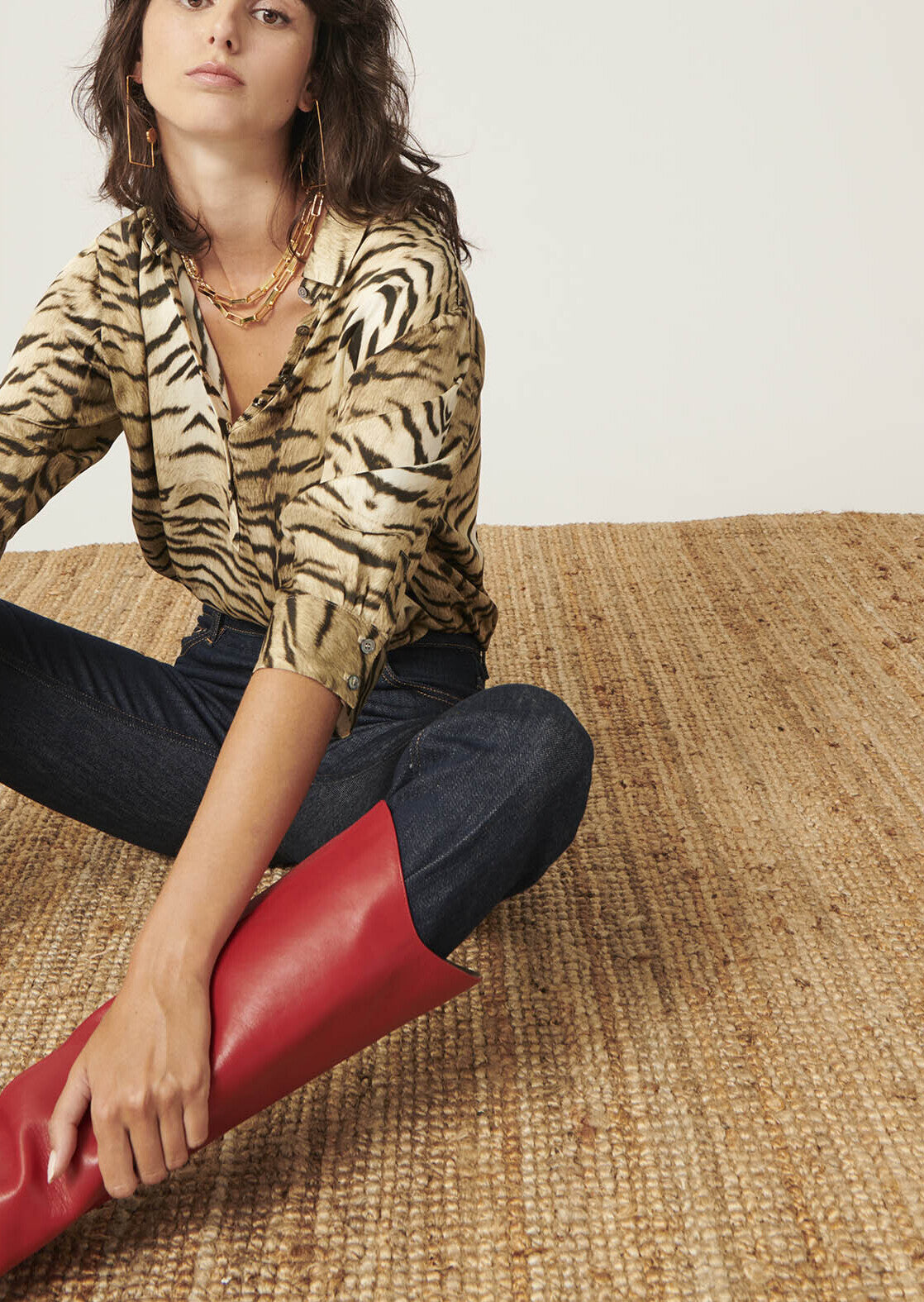 Top Takki beige imprimé zèbre Faume - seconde main