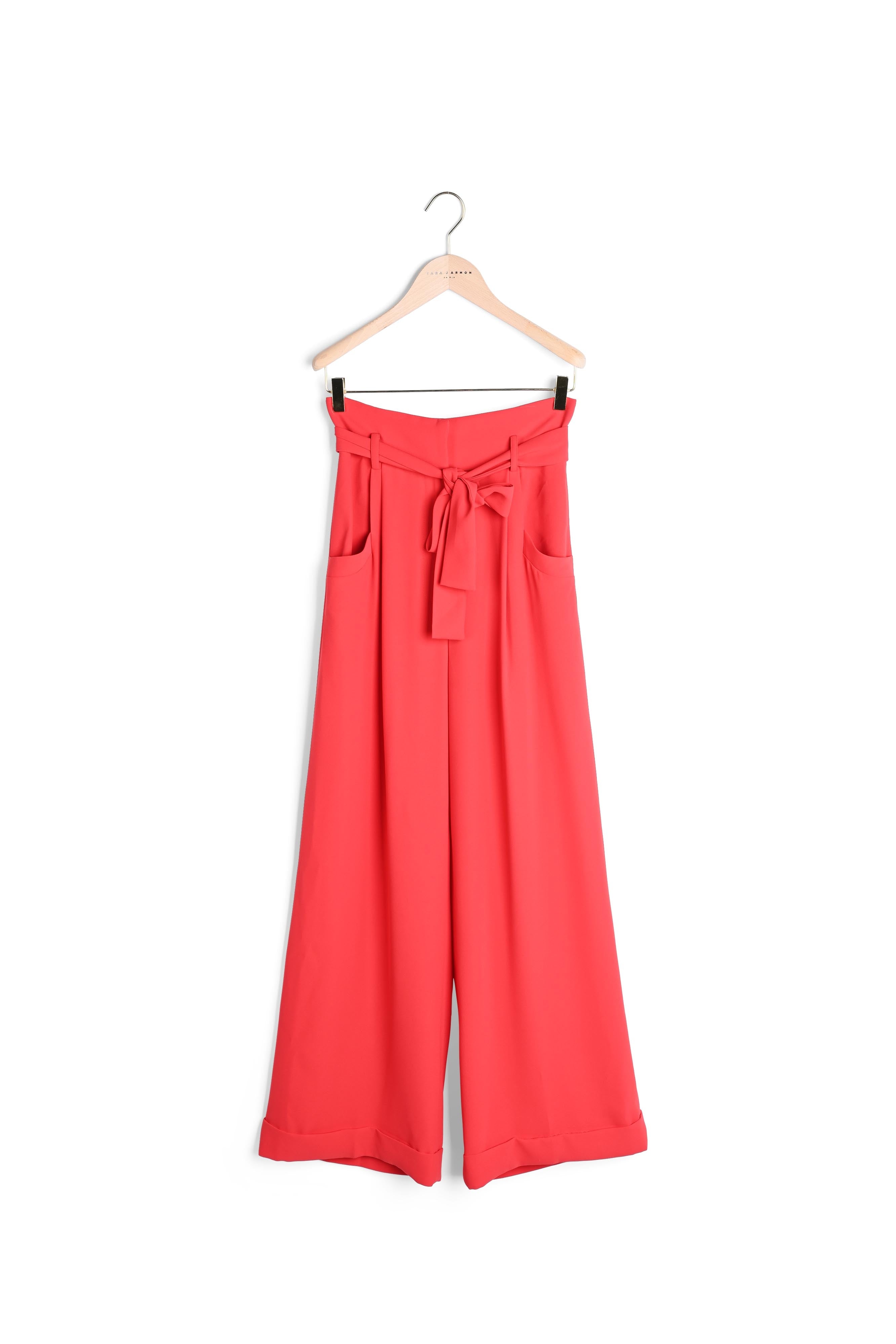 Pantalon Pyla rouge en crêpe Faume - seconde main