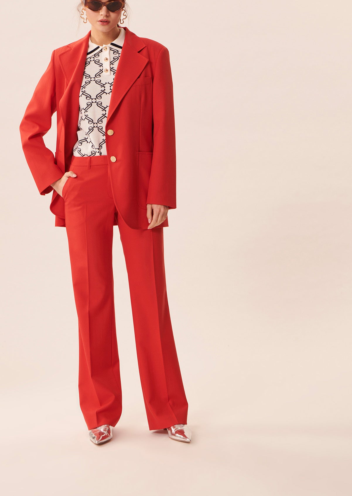 Veste Venus rouge en laine froide Faume - seconde main