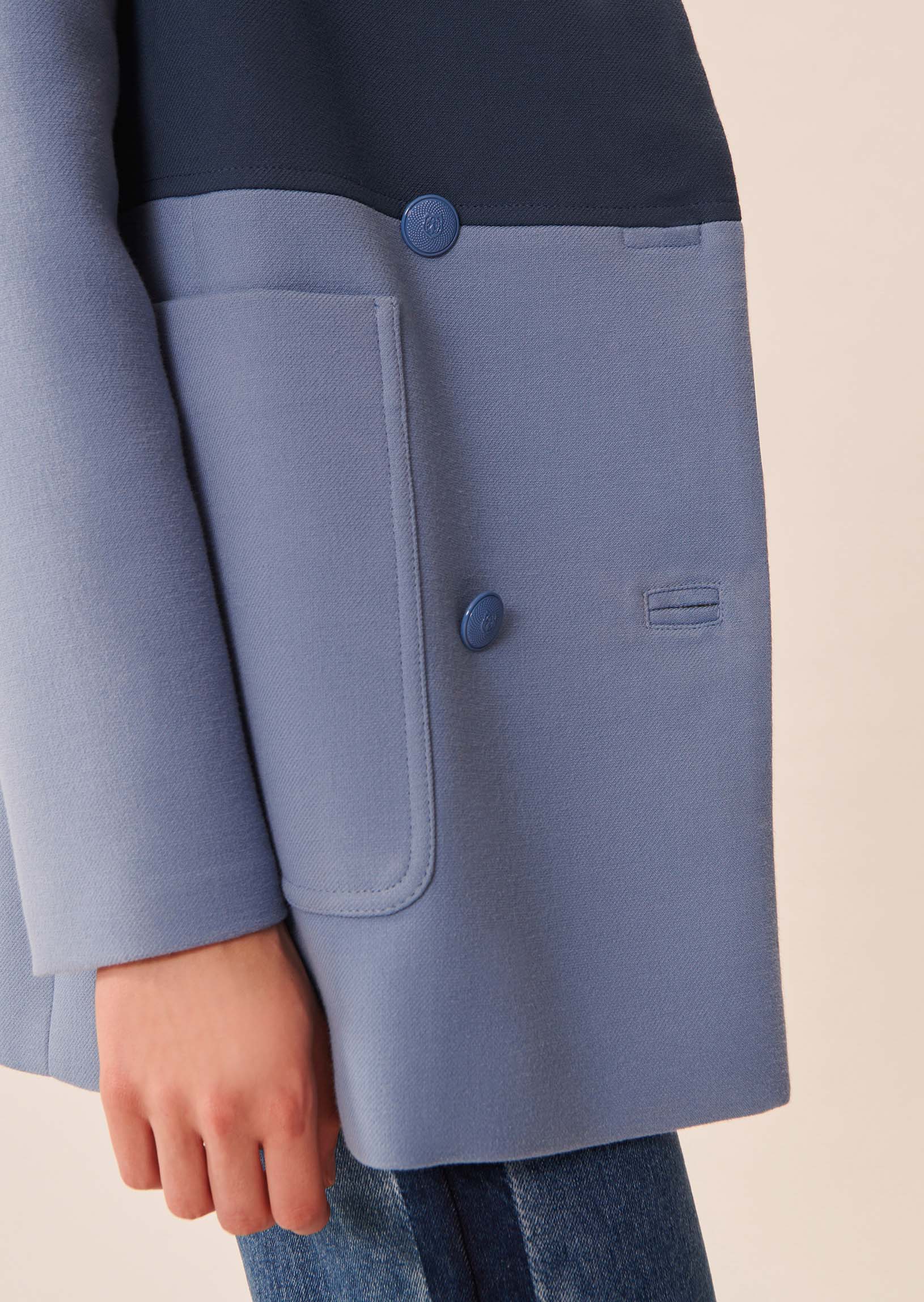 Manteau Marinella bleu en double coton Faume - seconde main