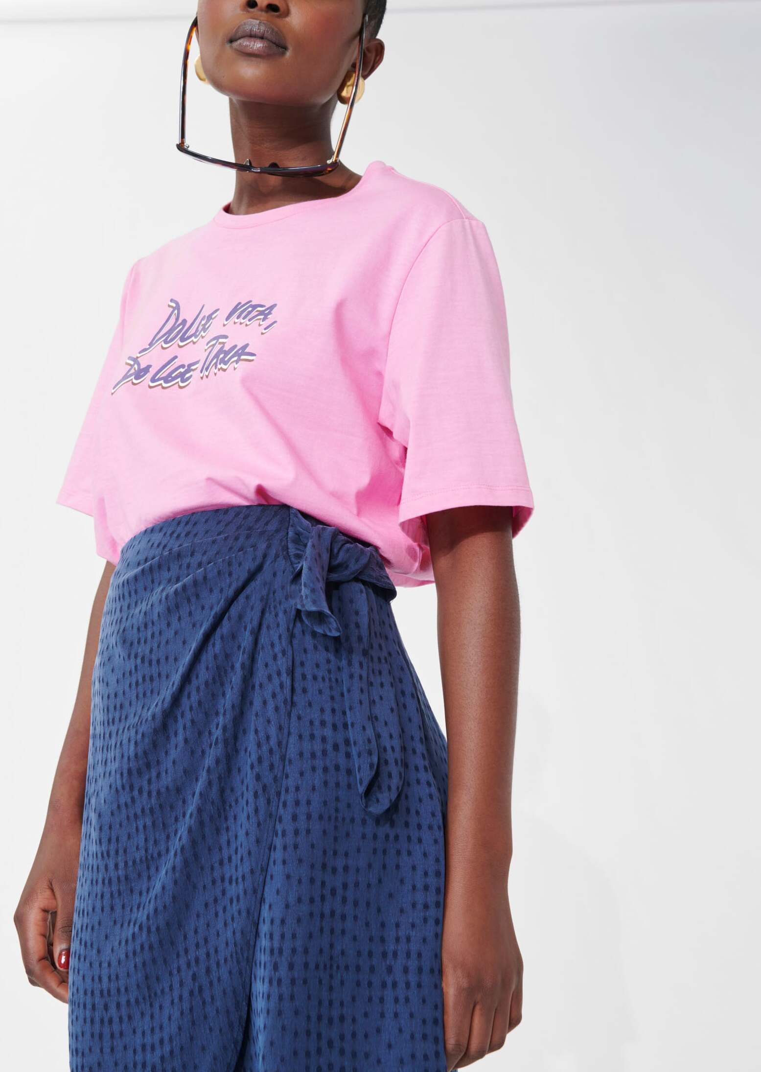 Jupe Jaga marine en jacquard Faume - seconde main