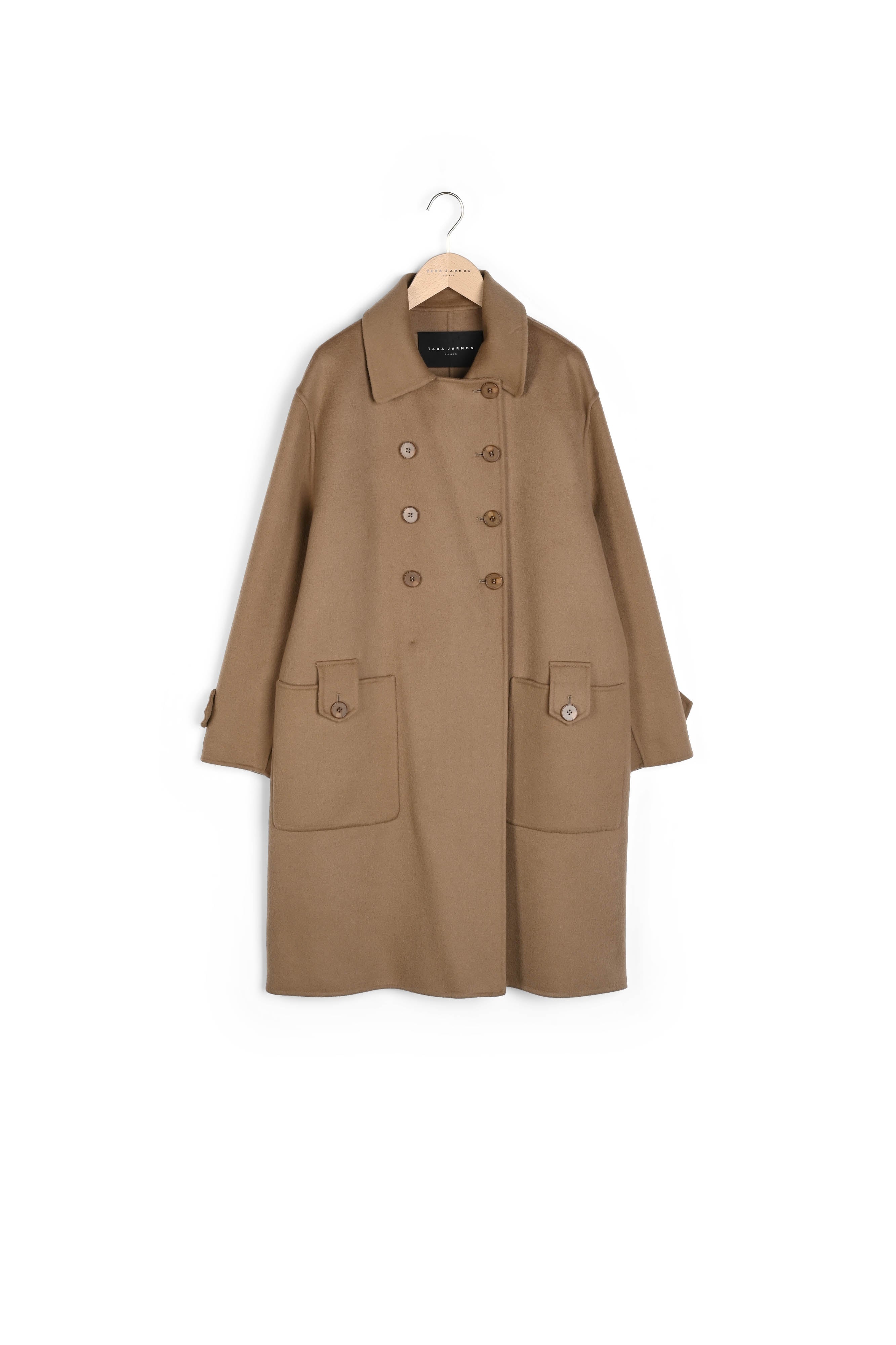 Manteau Maeline camel en laine double face Faume - seconde main