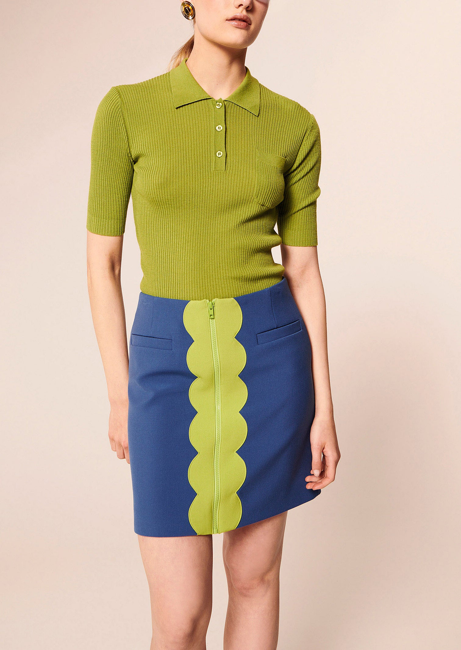 Jupe Jada bleue en toile double Faume - seconde main