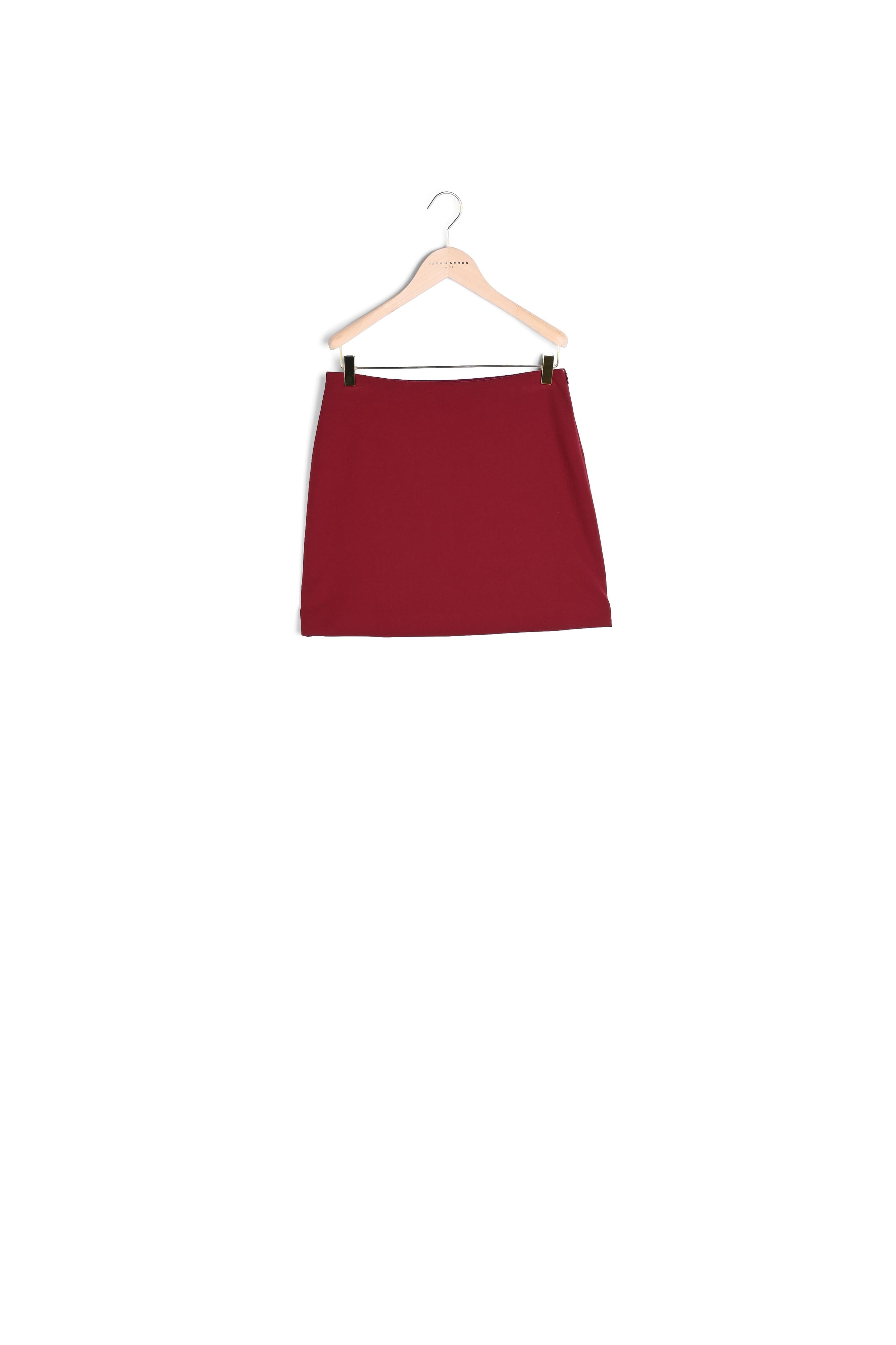 Mini-jupe Jiani bordeaux en toile gabardine Faume - seconde main