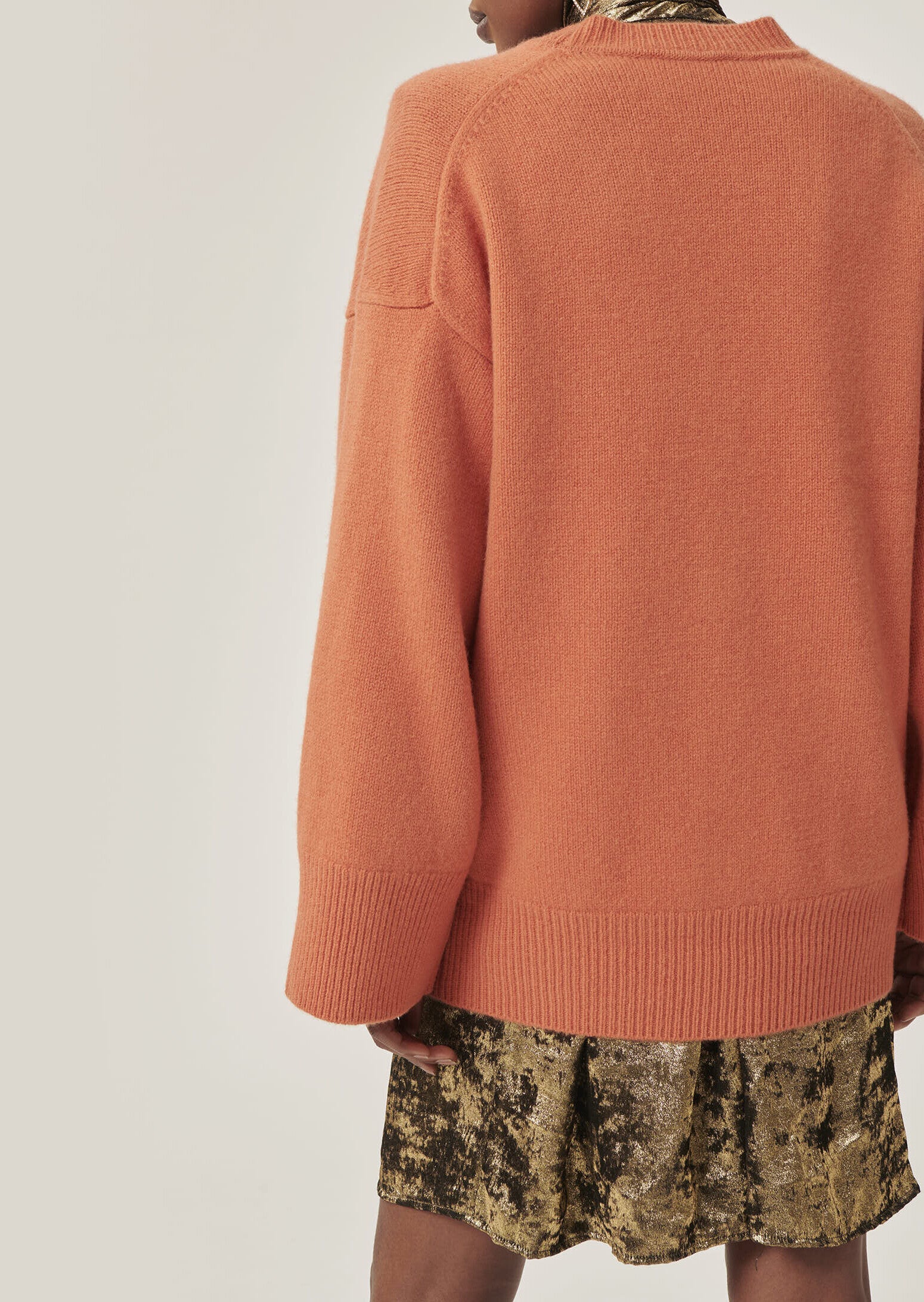 Gilet Ginger orange en maille identitaire Faume - seconde main