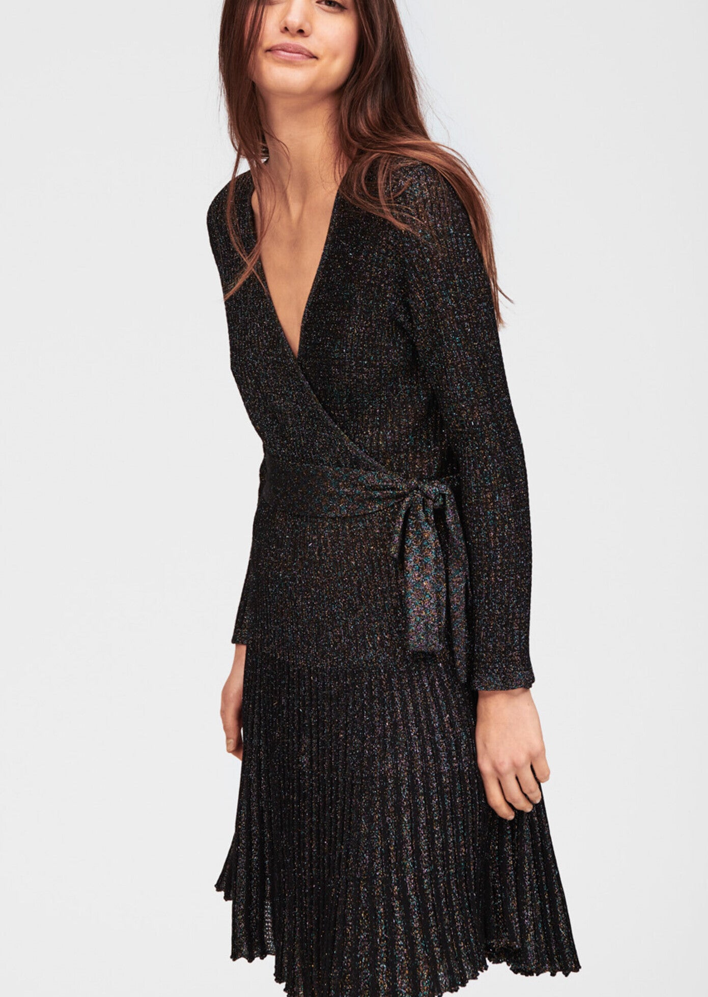 Maille noire plissée en lurex Faume - seconde main