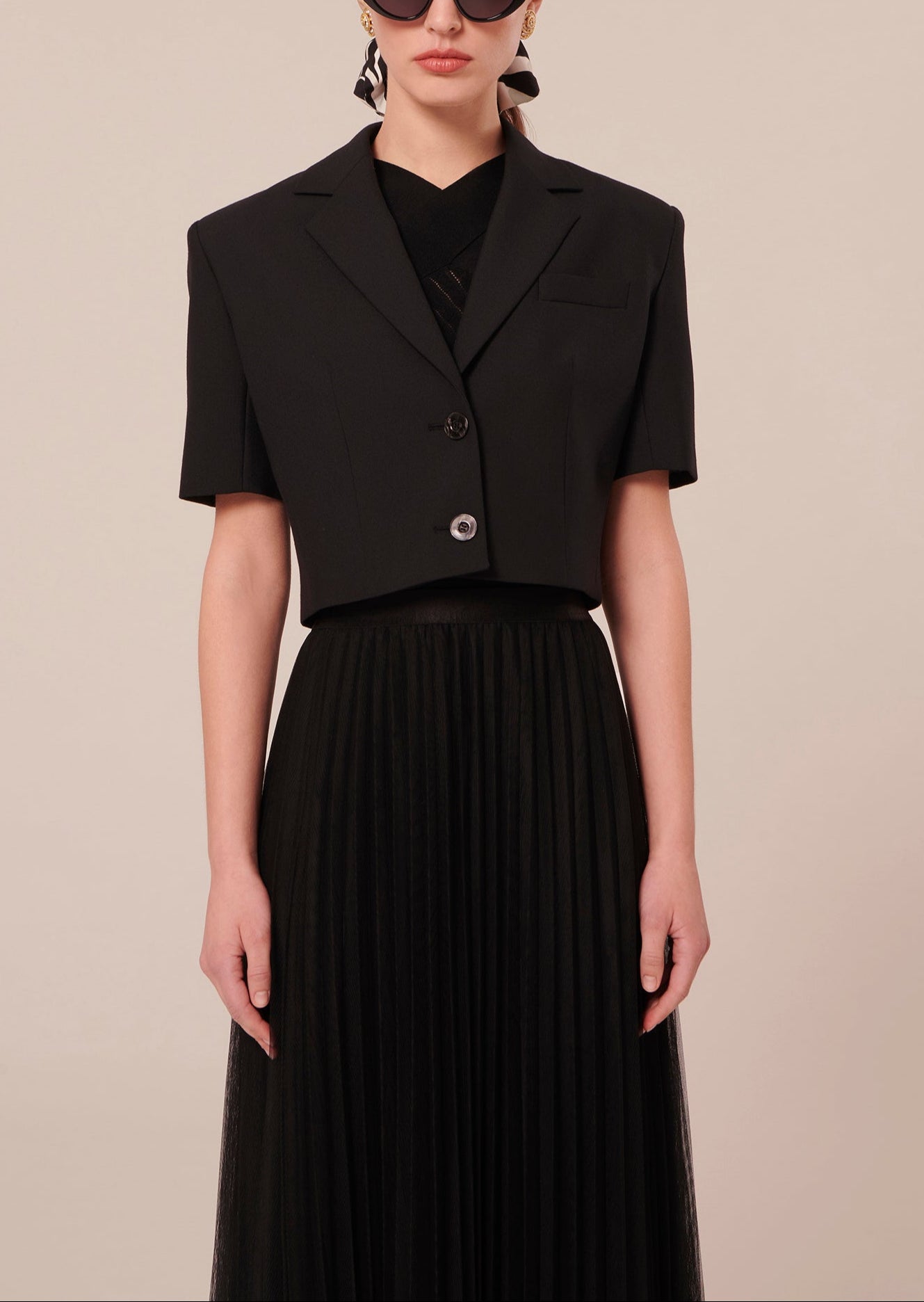 Veste Varosa noire en laine froide Faume - seconde main