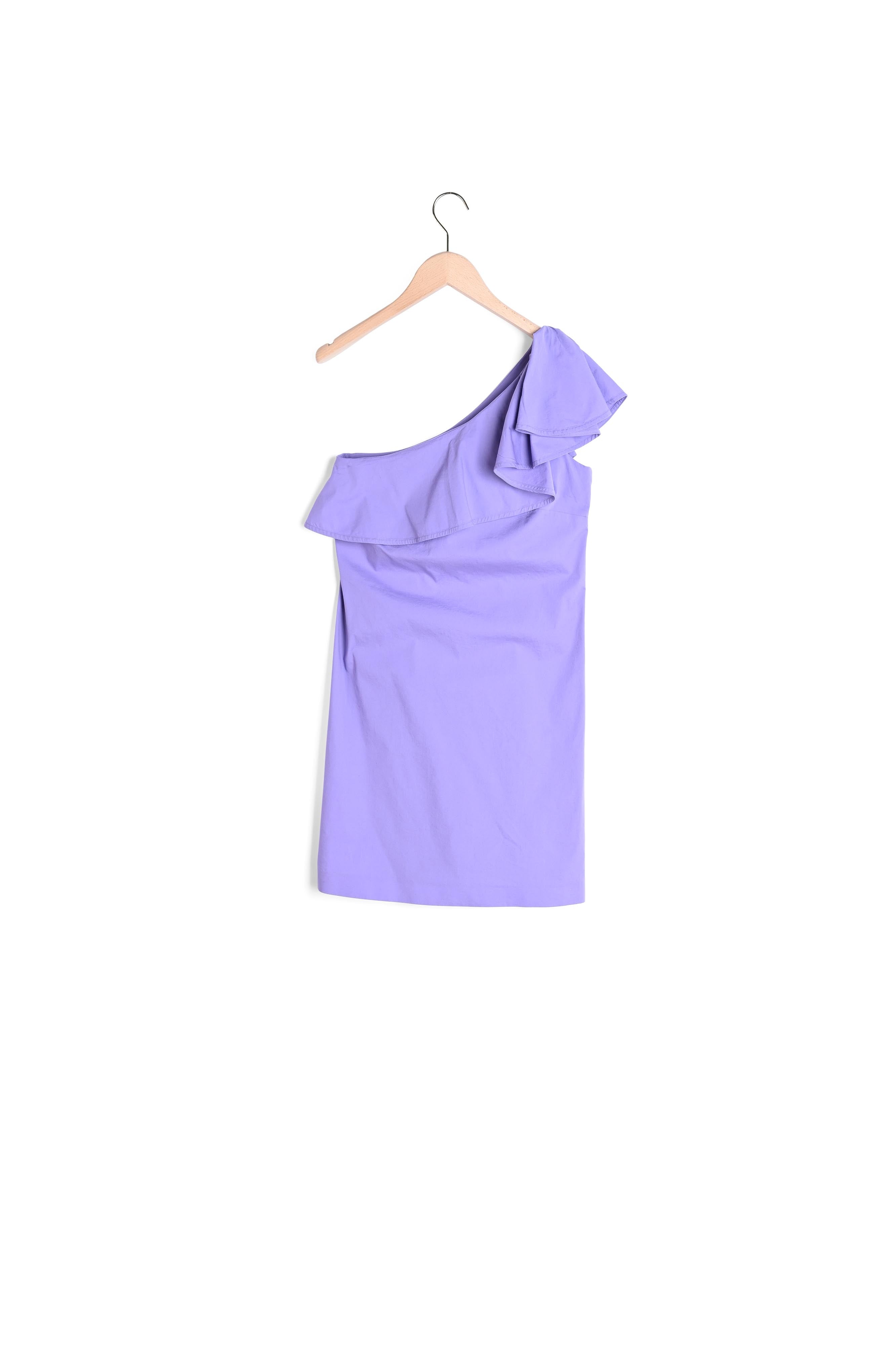 Robe asymétrique Roan violette en popeline Faume - seconde main