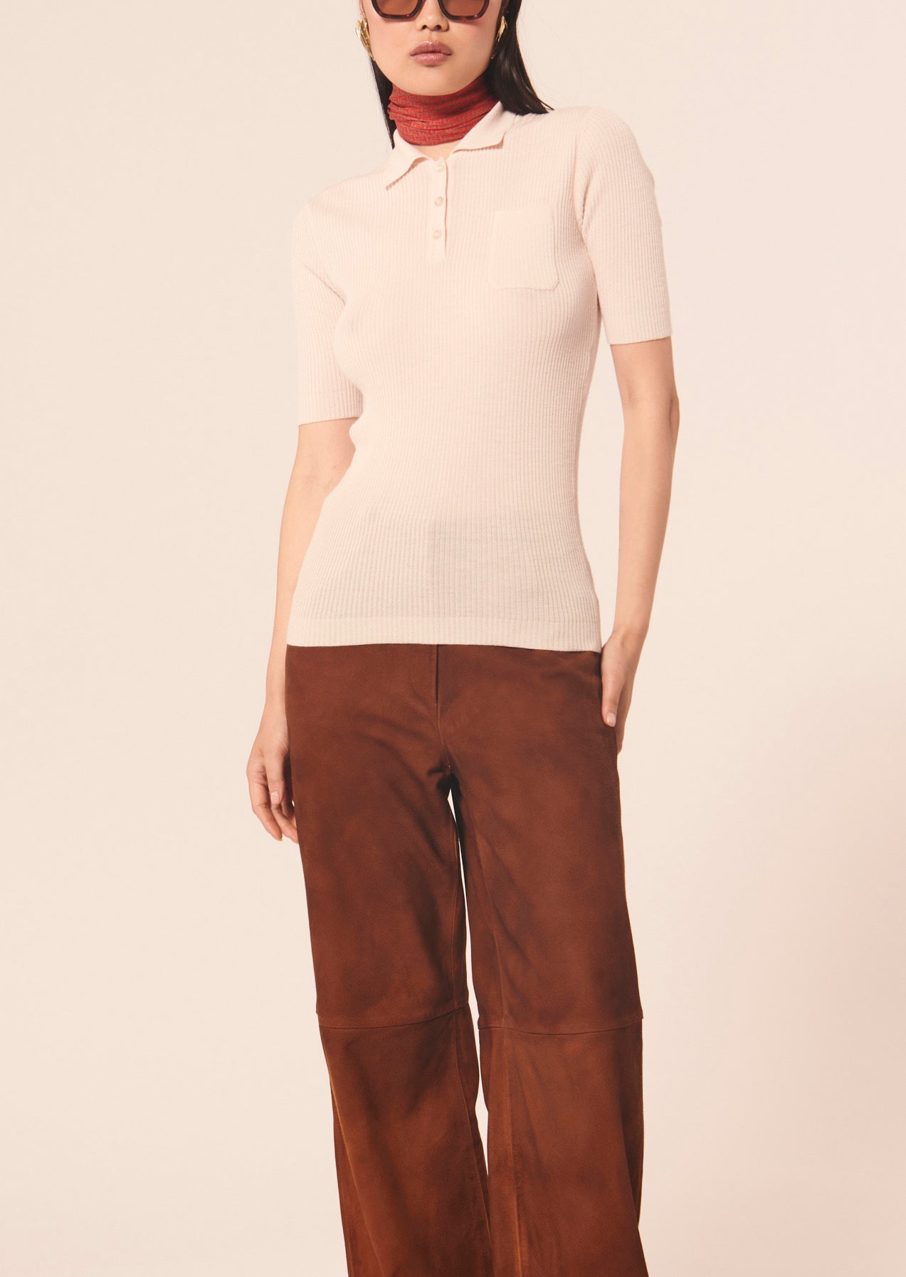 Pull Pam écru en laine merinos Faume - seconde main