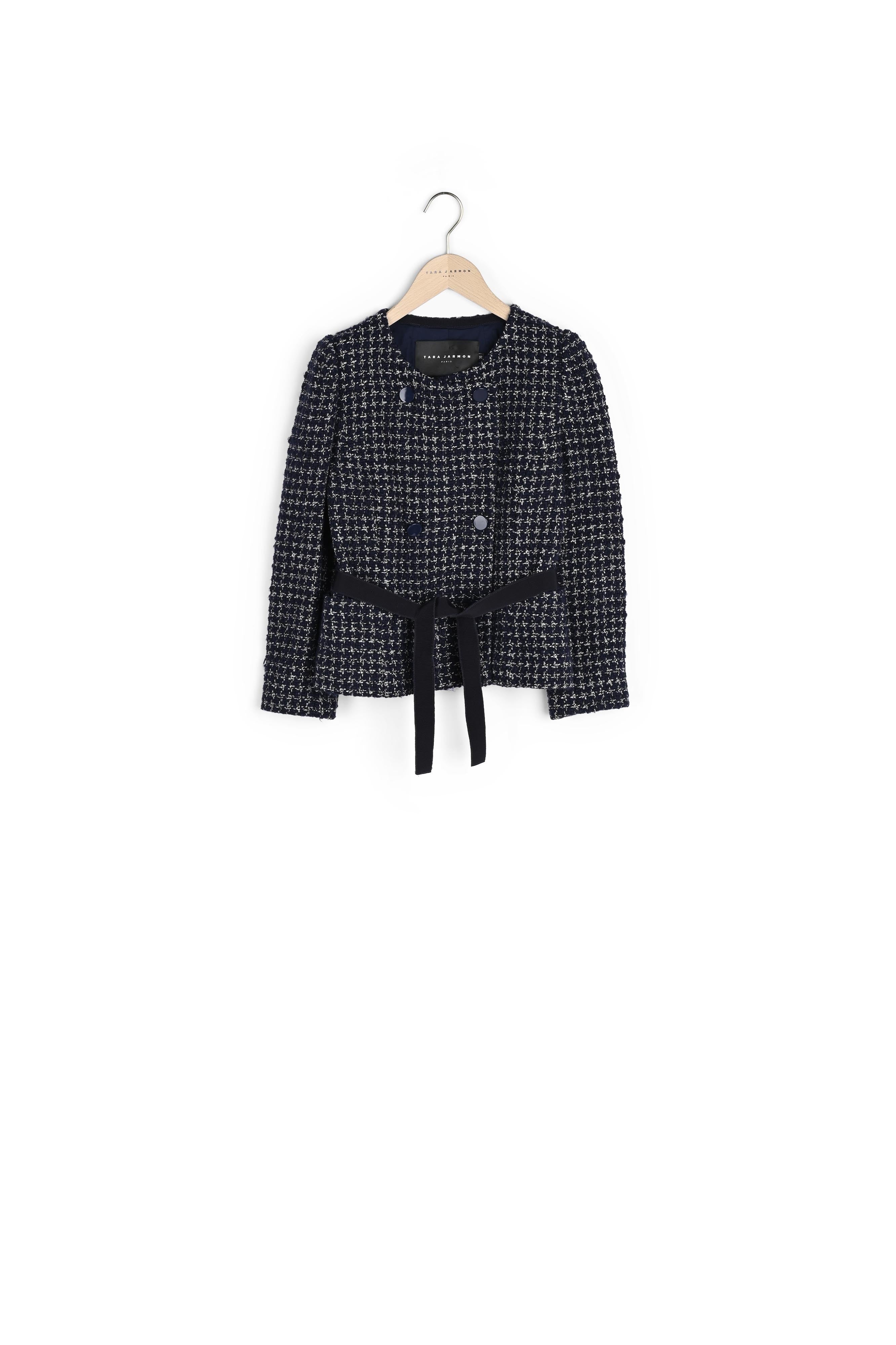 Veste bleu nuit en tweed Faume - seconde main