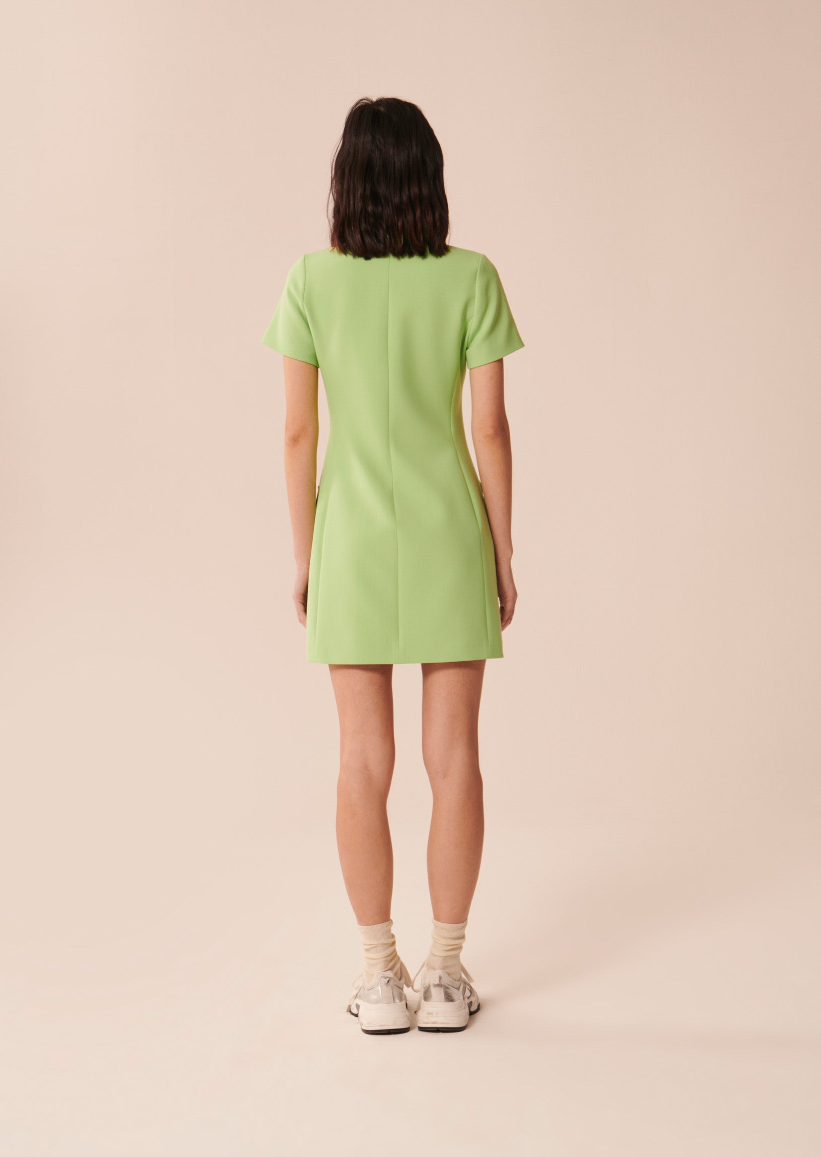 Robe Rossia verte en toile double Faume - seconde main