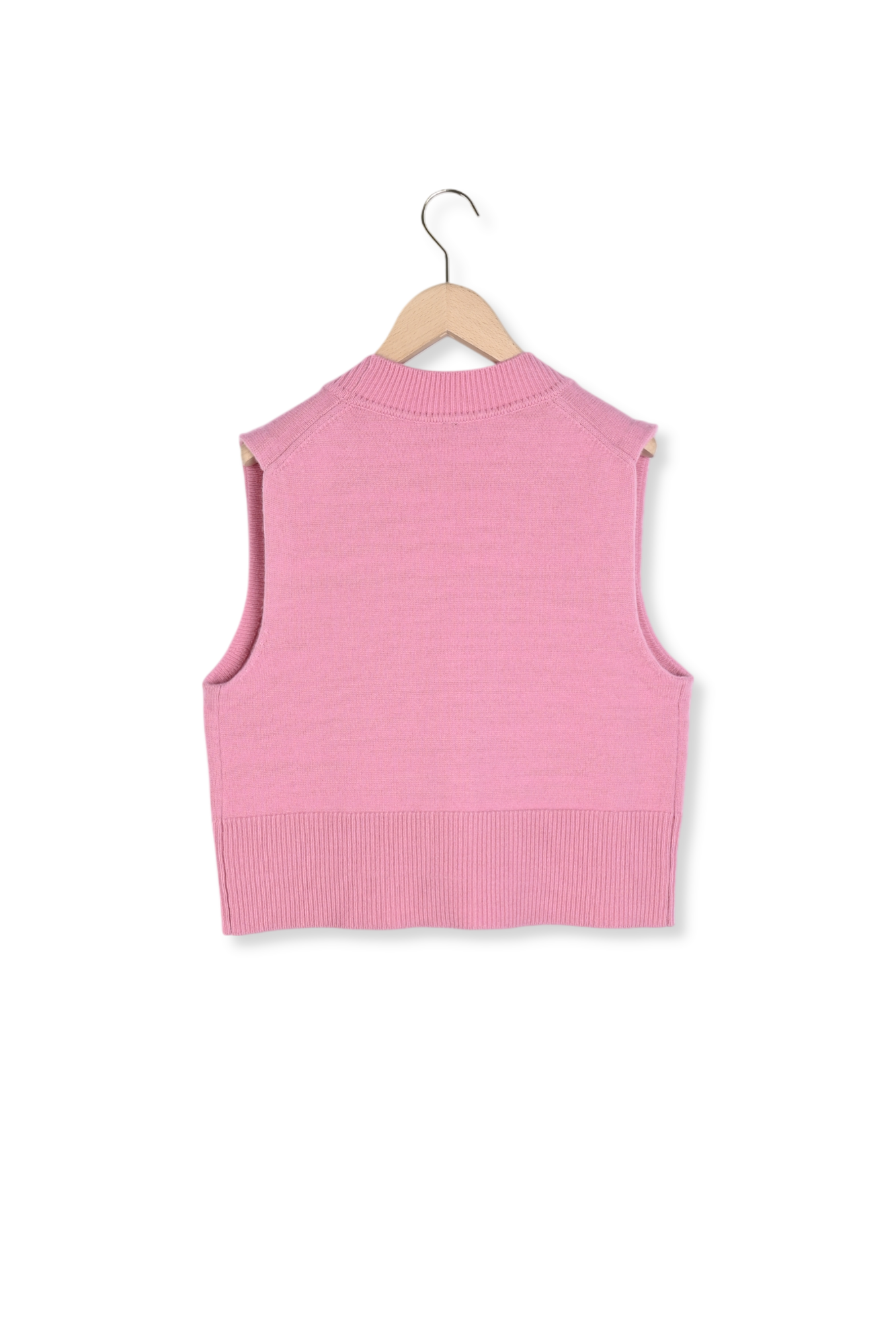 Gilet rose en laine merinos et alpaga Gilles Faume - seconde main