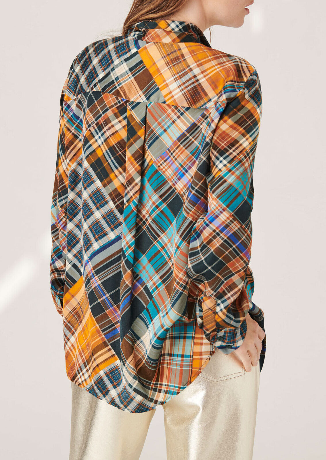 Blouse Titto tartan écossais en satin viscose Faume - seconde main