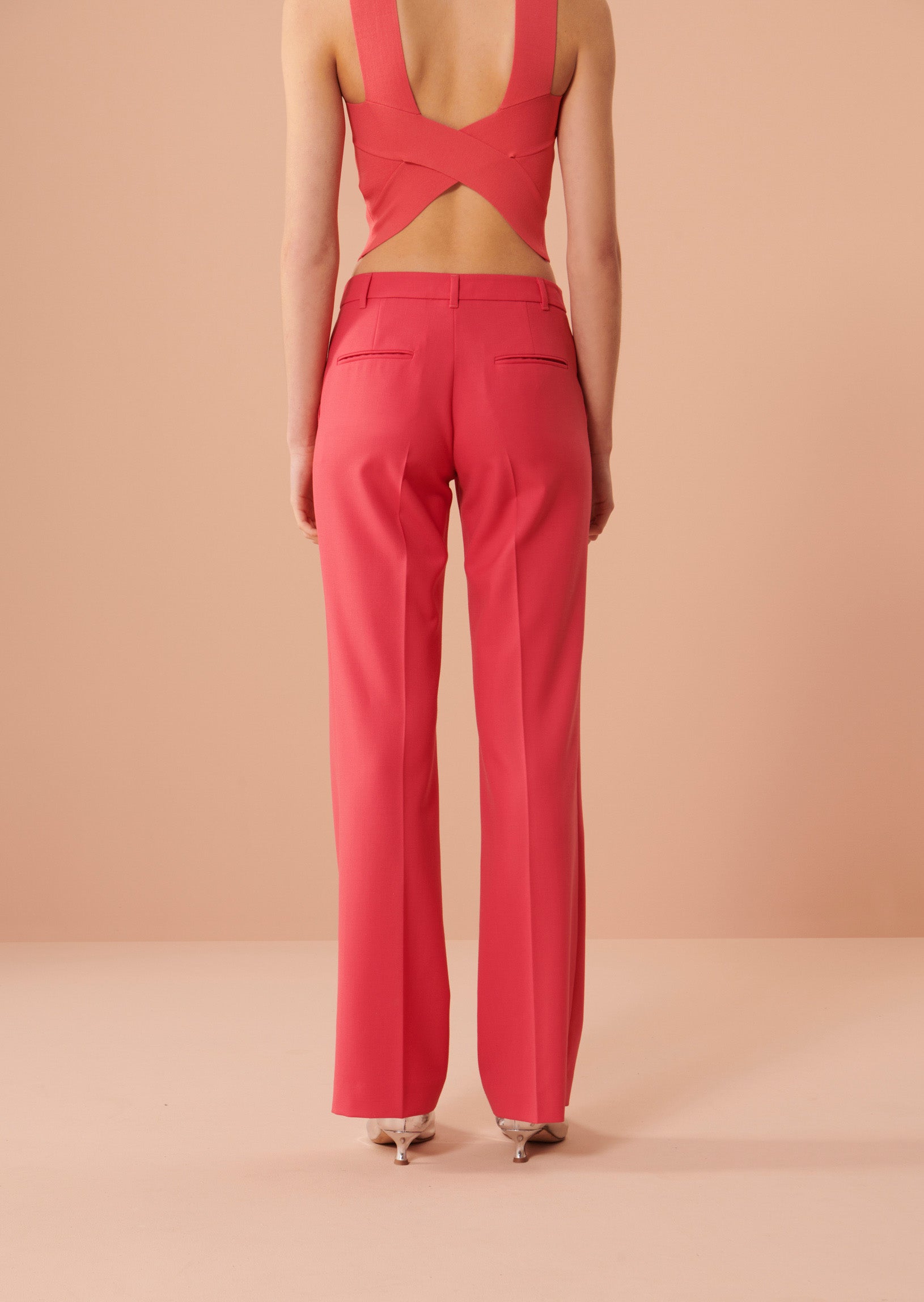Pantalon Patti rose en laine froide Faume - seconde main