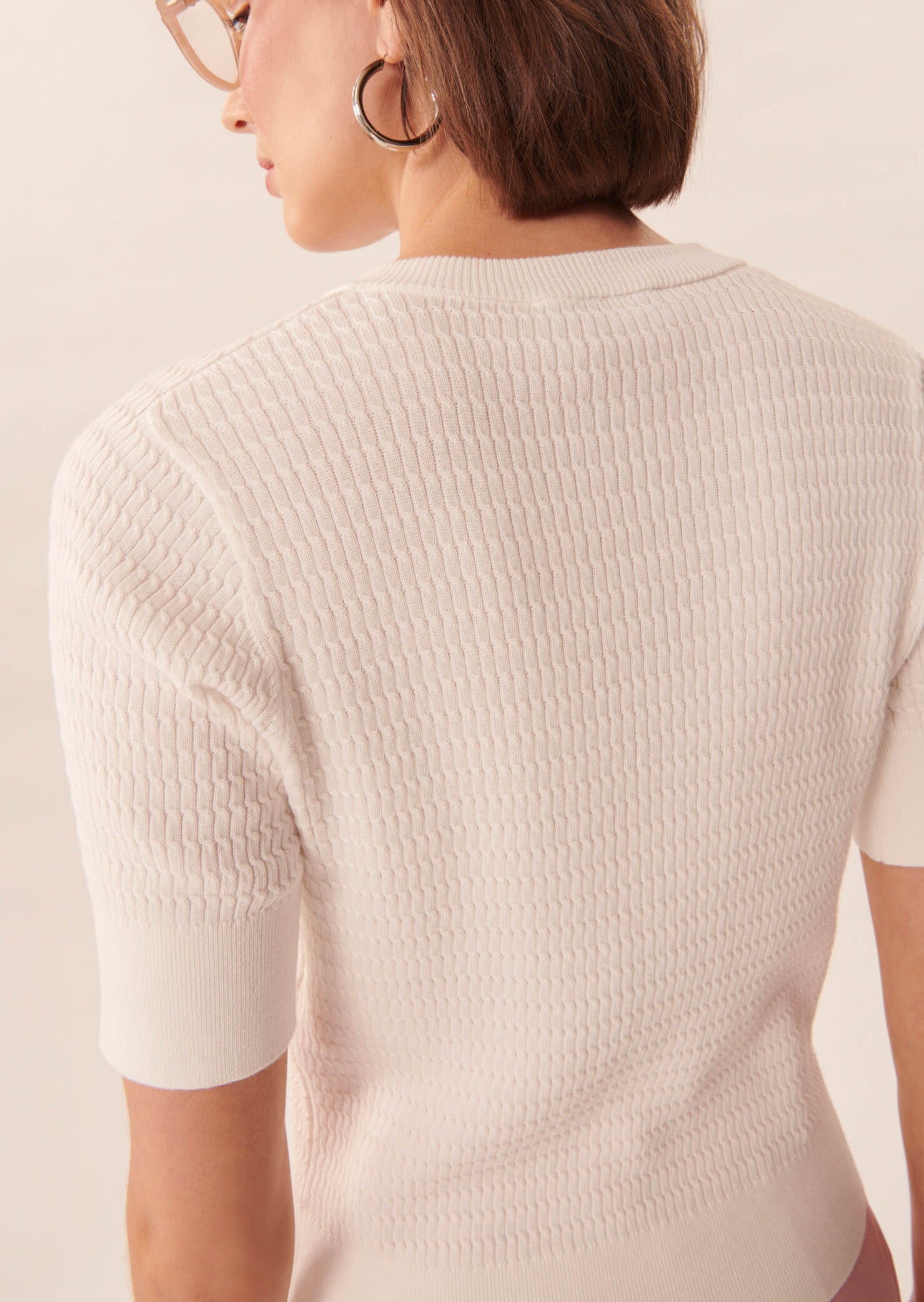 Gilet Gabrielle écru en coton extrafin Faume - seconde main