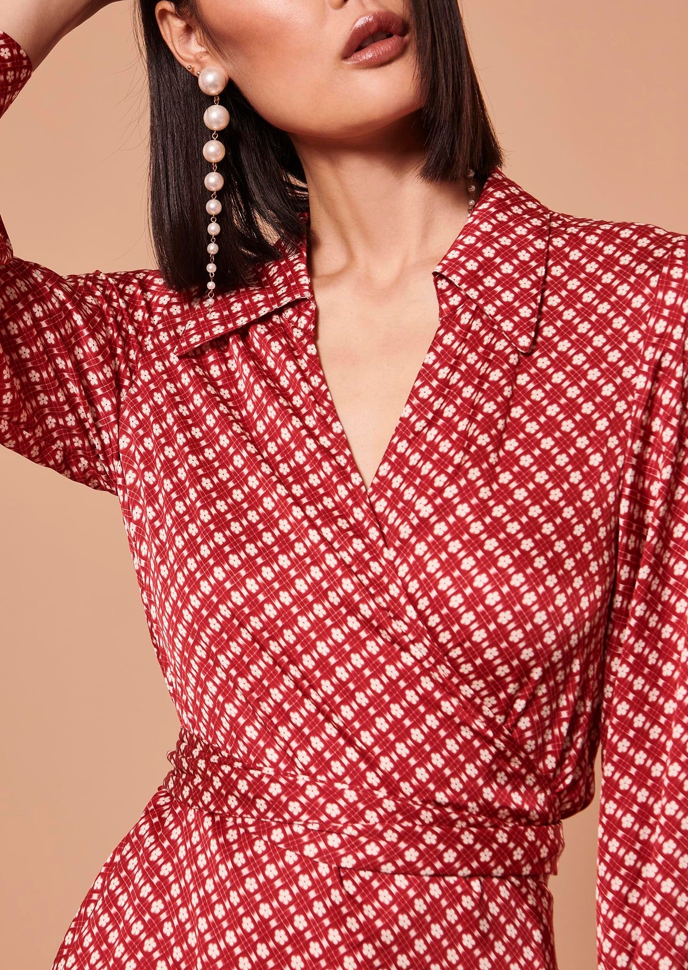 Robe Roselita rouge imprimé fleurs Faume - seconde main