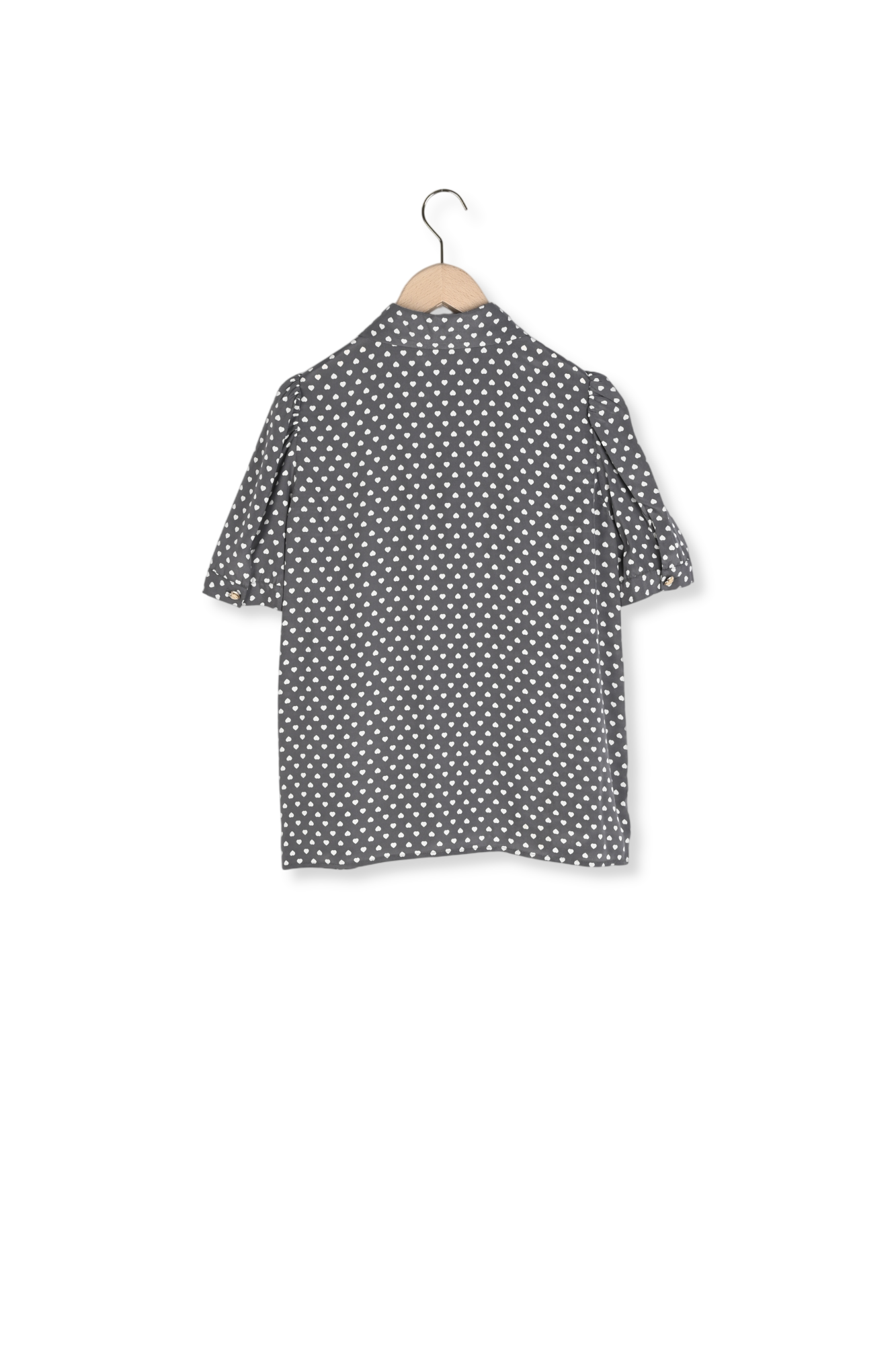 Top gris imprimé mini coeurs Tonino Faume - seconde main