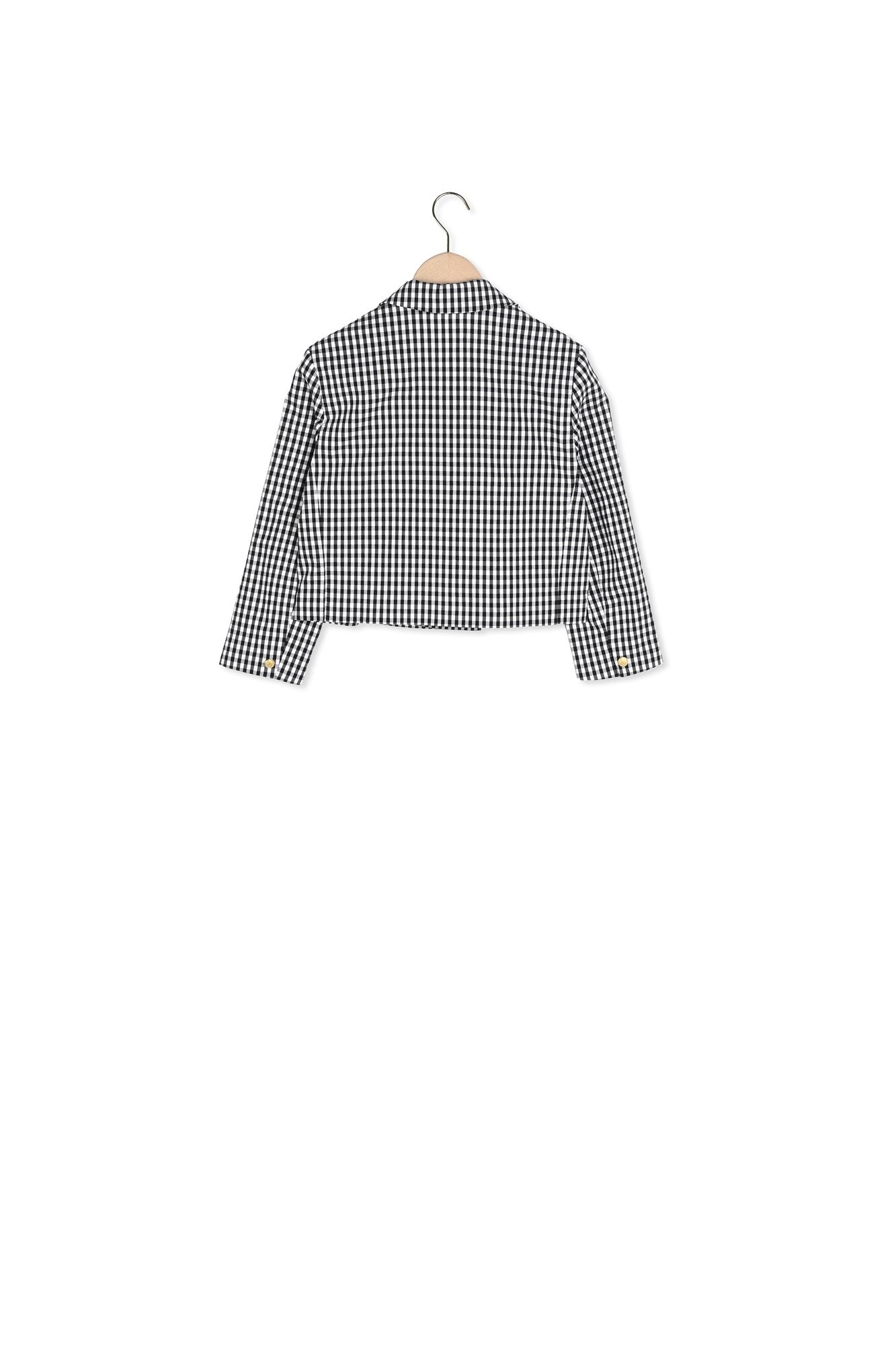 Veste Vigo noire en vichy de coton Faume - seconde main