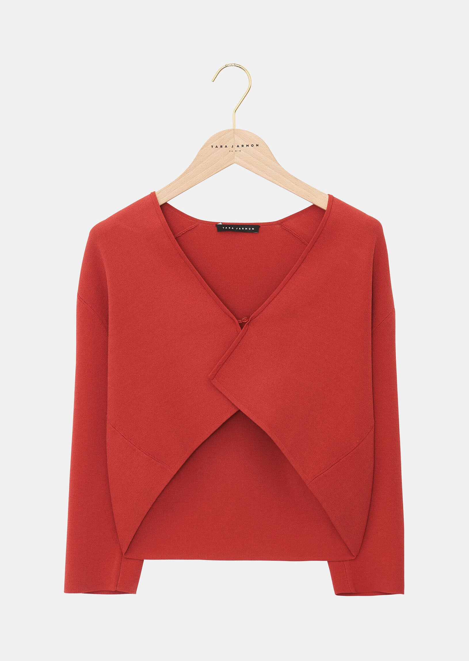 Gilet Groom bois de rose court en maille compacte Faume - seconde main