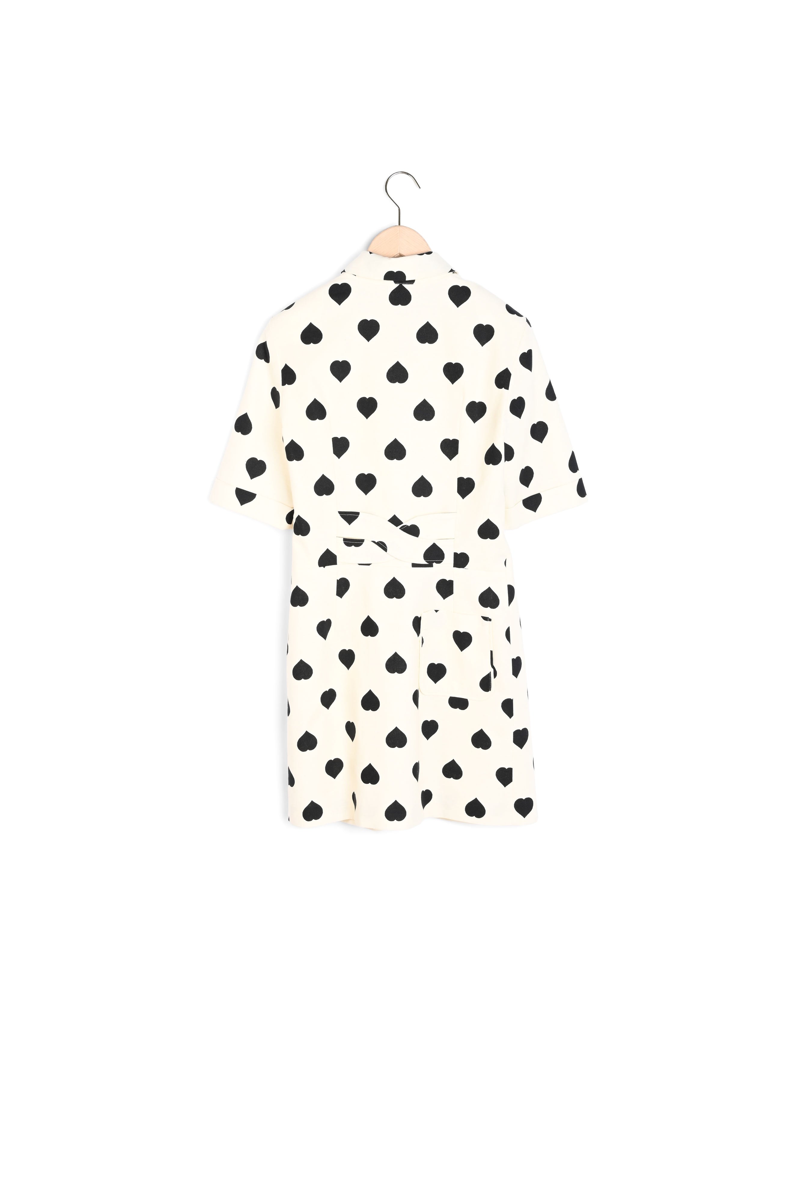 Robe Robin écrue à motif coeur noir Faume - seconde main