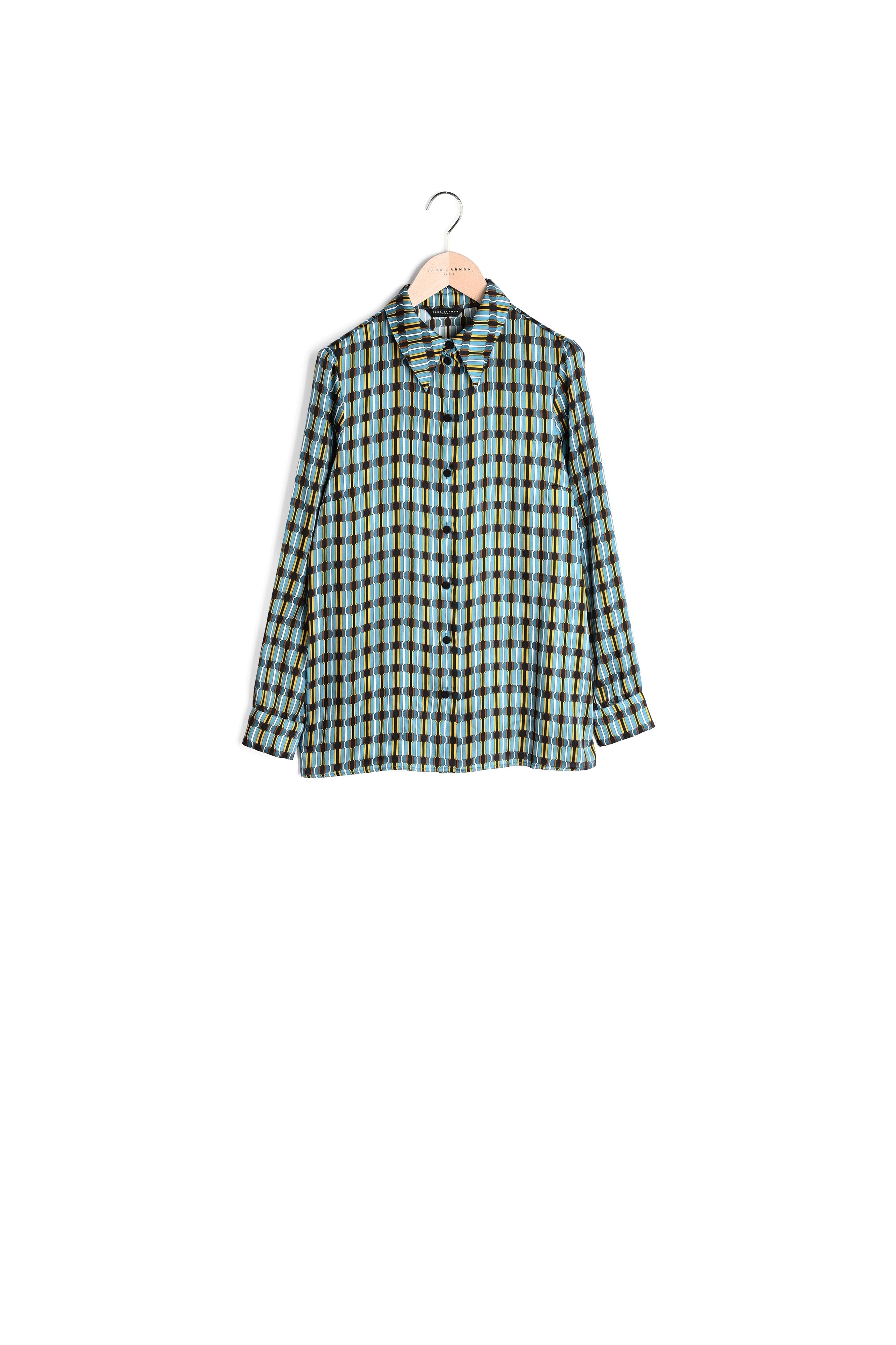 Chemise Caliette bleue imprimé cravate Faume - seconde main