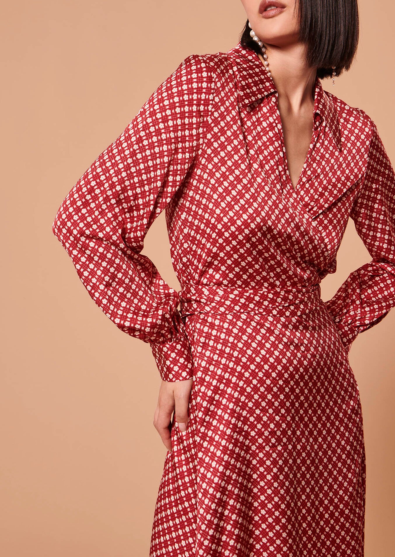 Robe Roselita rouge imprimé fleurs Faume - seconde main