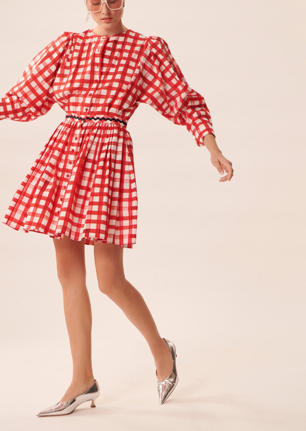 Jupe Joilita vichy rouge en popeline Faume - seconde main