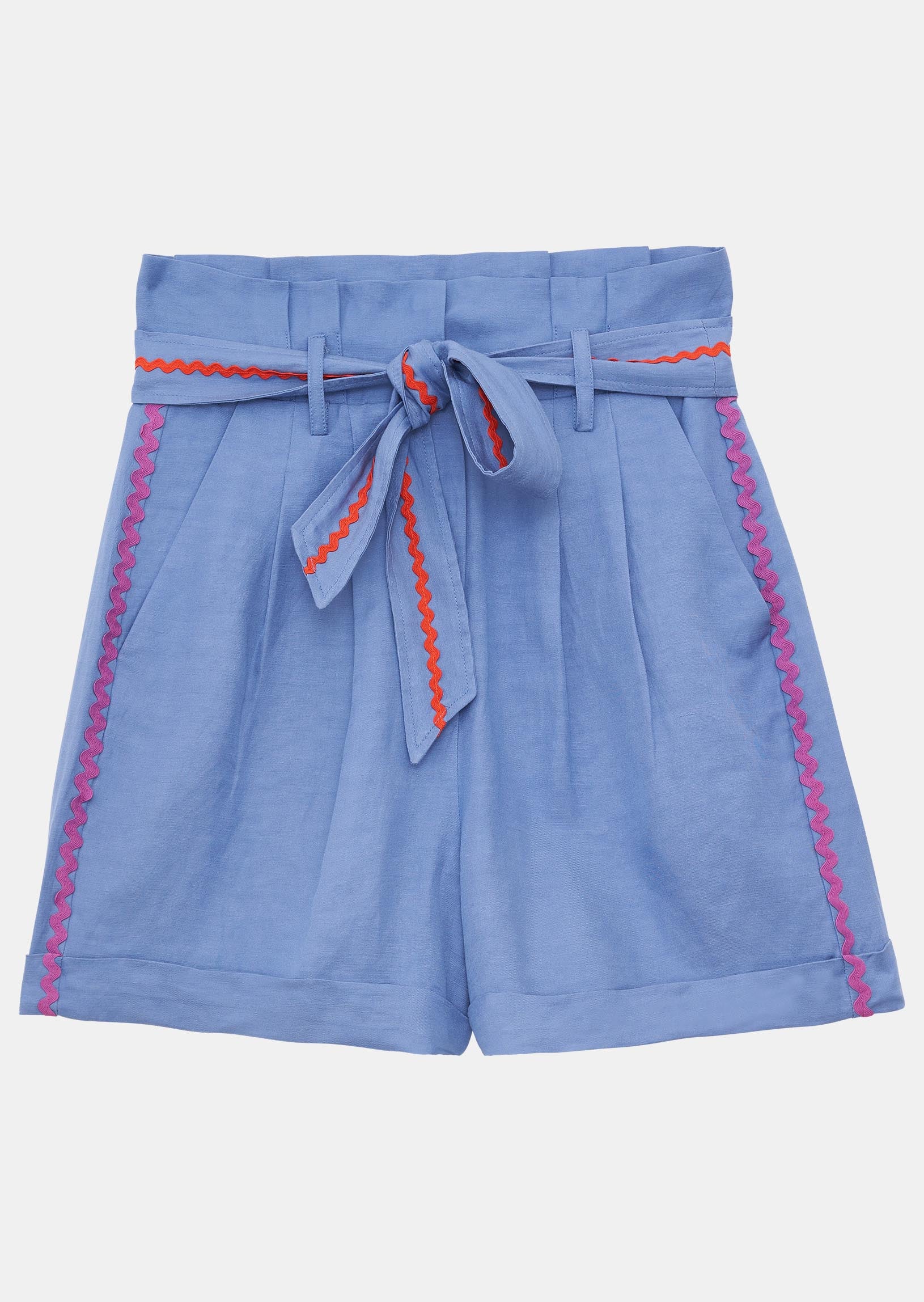 Short Stephanie bleu en lin Faume - seconde main