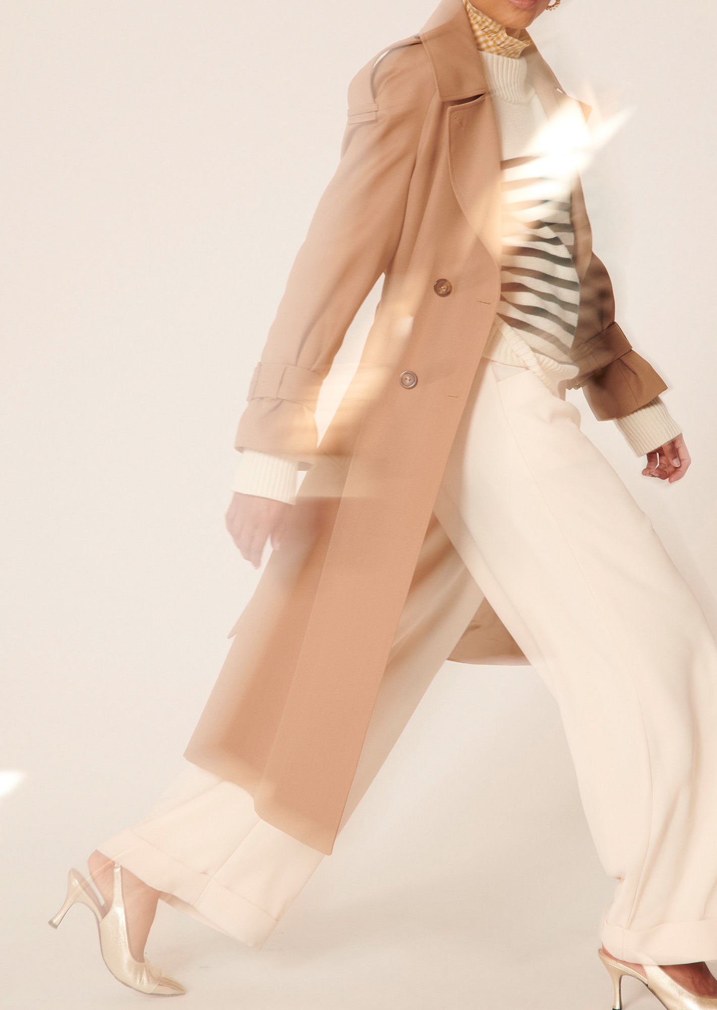 Trench-coat Ivan beige en gabardine de coton Faume - seconde main