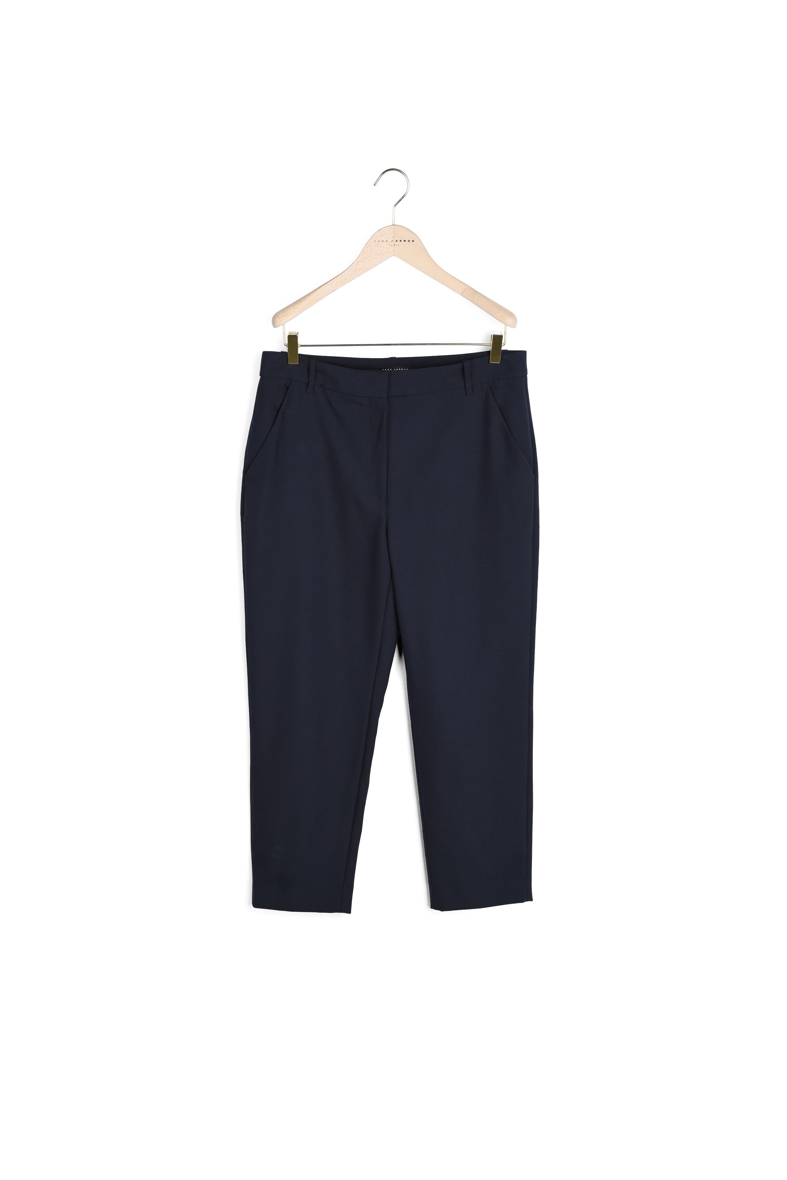 Pantalon Philippine bleu marine en laine tailleur Faume - seconde main