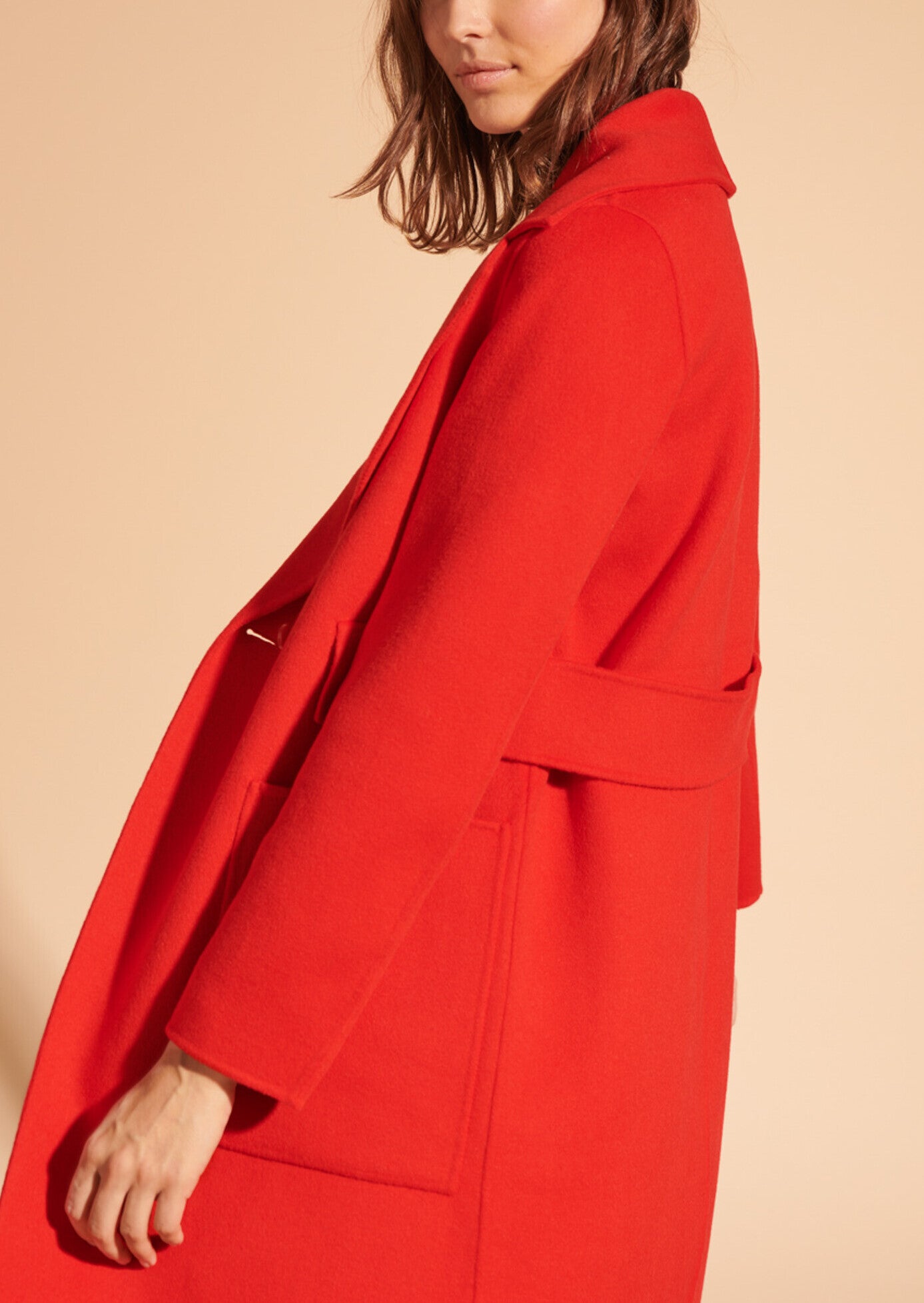 Manteau Masha double face coquelicot en laine Faume - seconde main